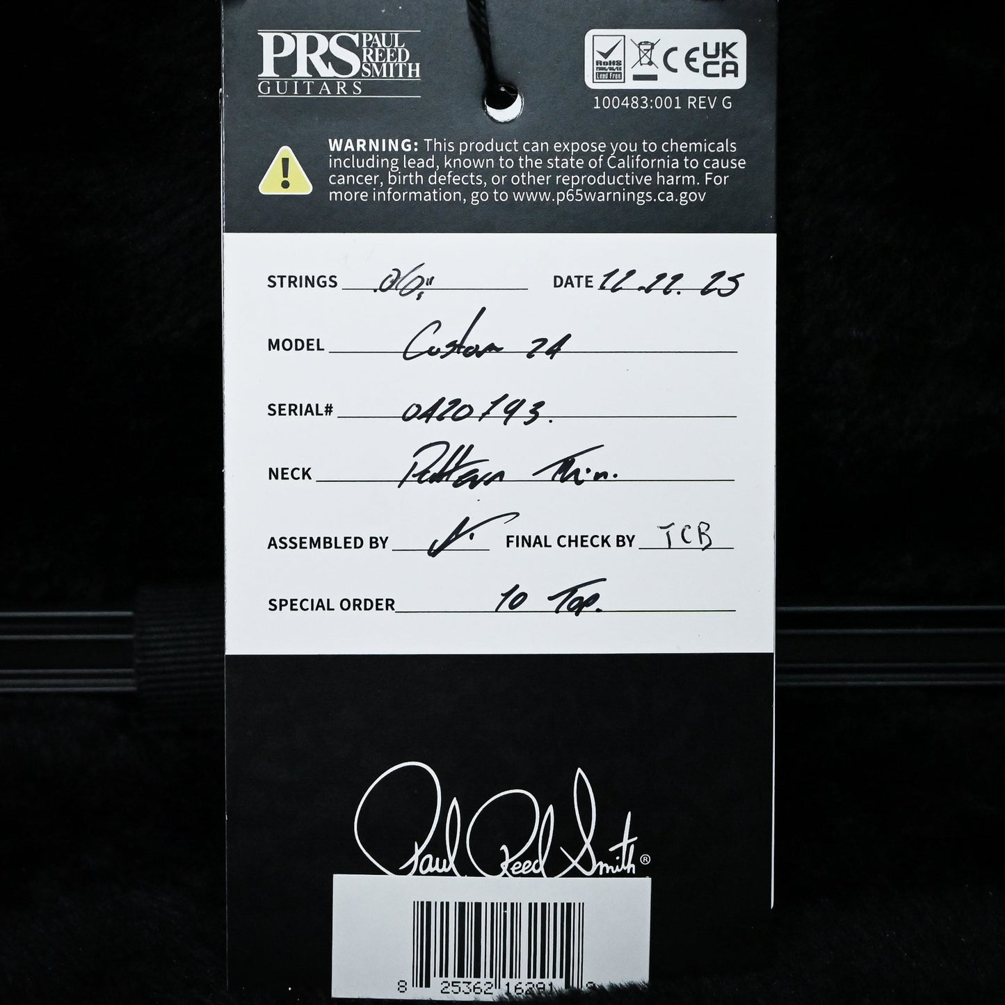 PRS Custom 24 w/ 10-Top & DMO Pickups- Cobalt Smokeburst 2025 (0420793)