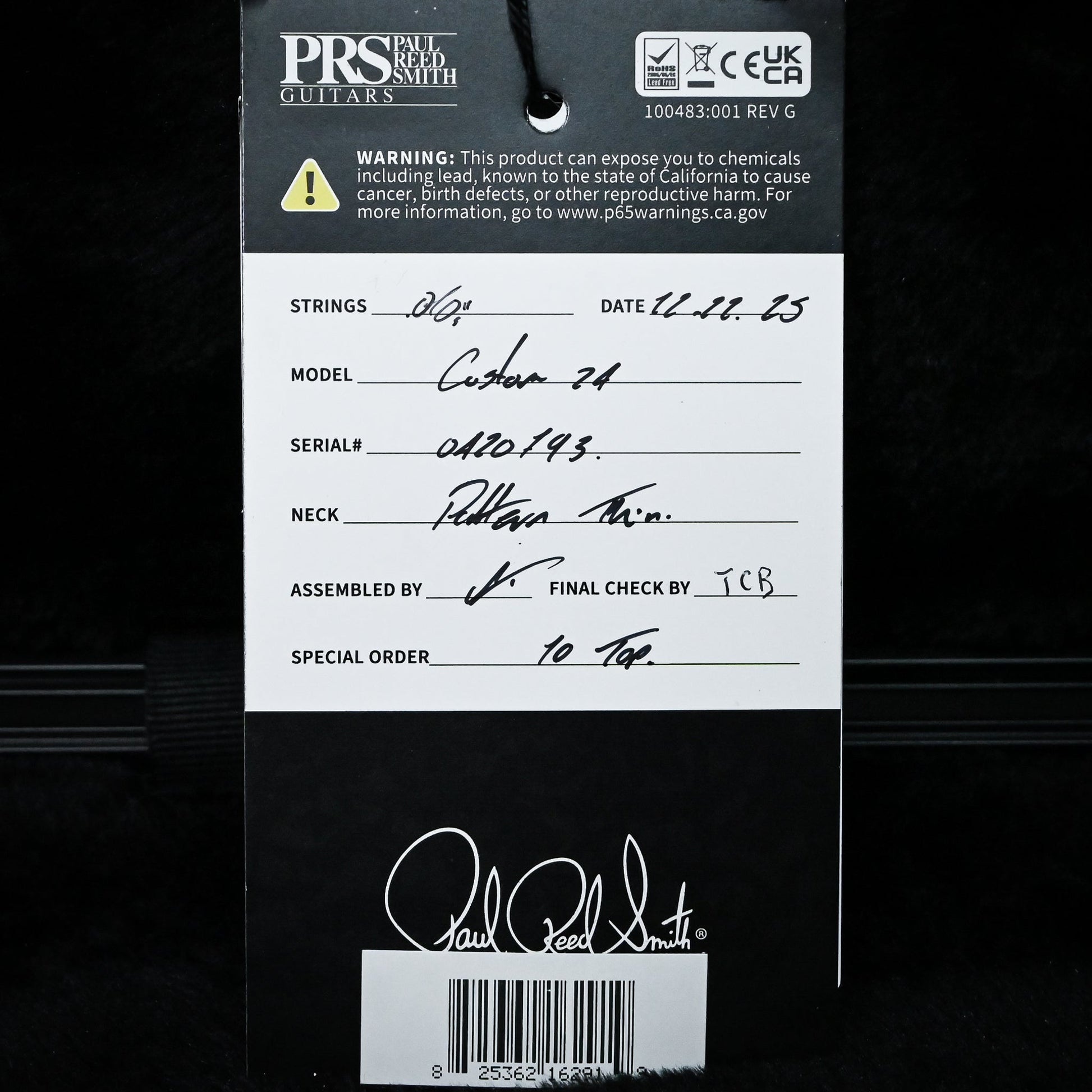 PRS Custom 24 w/ 10-Top & DMO Pickups- Cobalt Smokeburst 2025 (0420793)