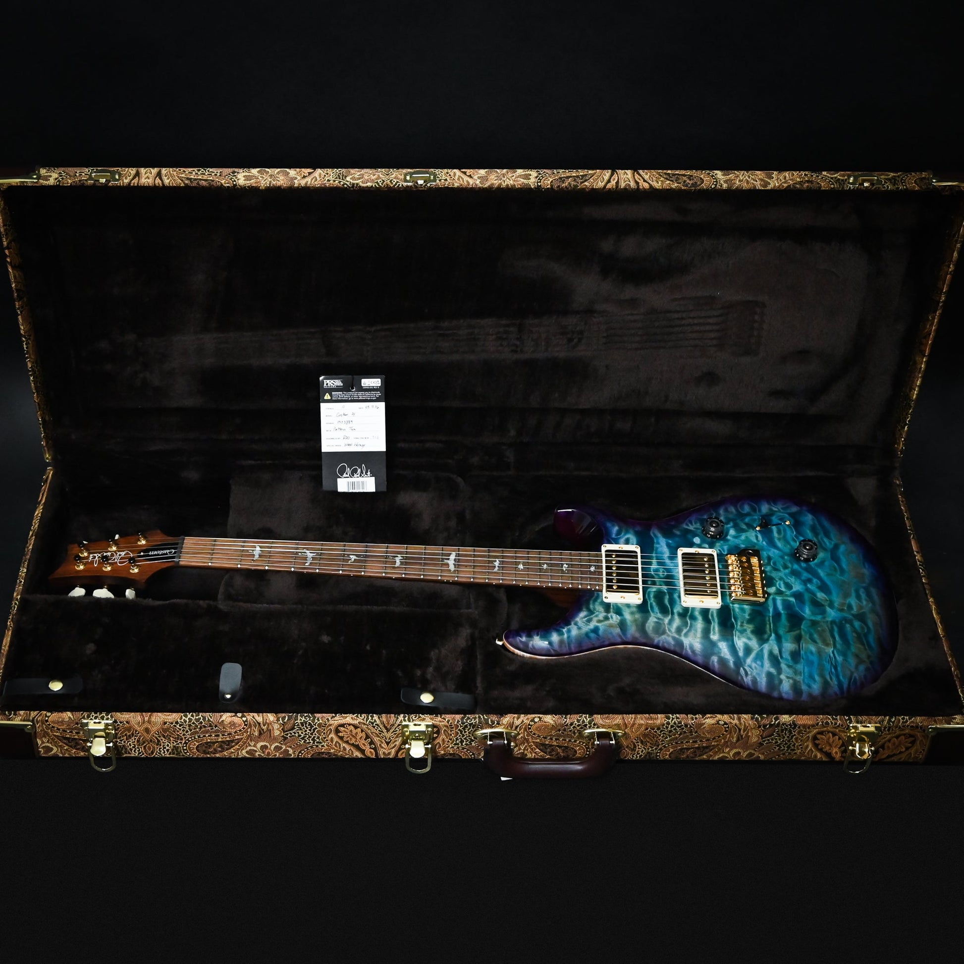 PRS Custom 24 Wood Library w/ 1-Piece Quilt 10-Top, Brazilian Rosewood, & 58/15 LT Pickups- Aquableux Purple Burst 2026 (0423889)