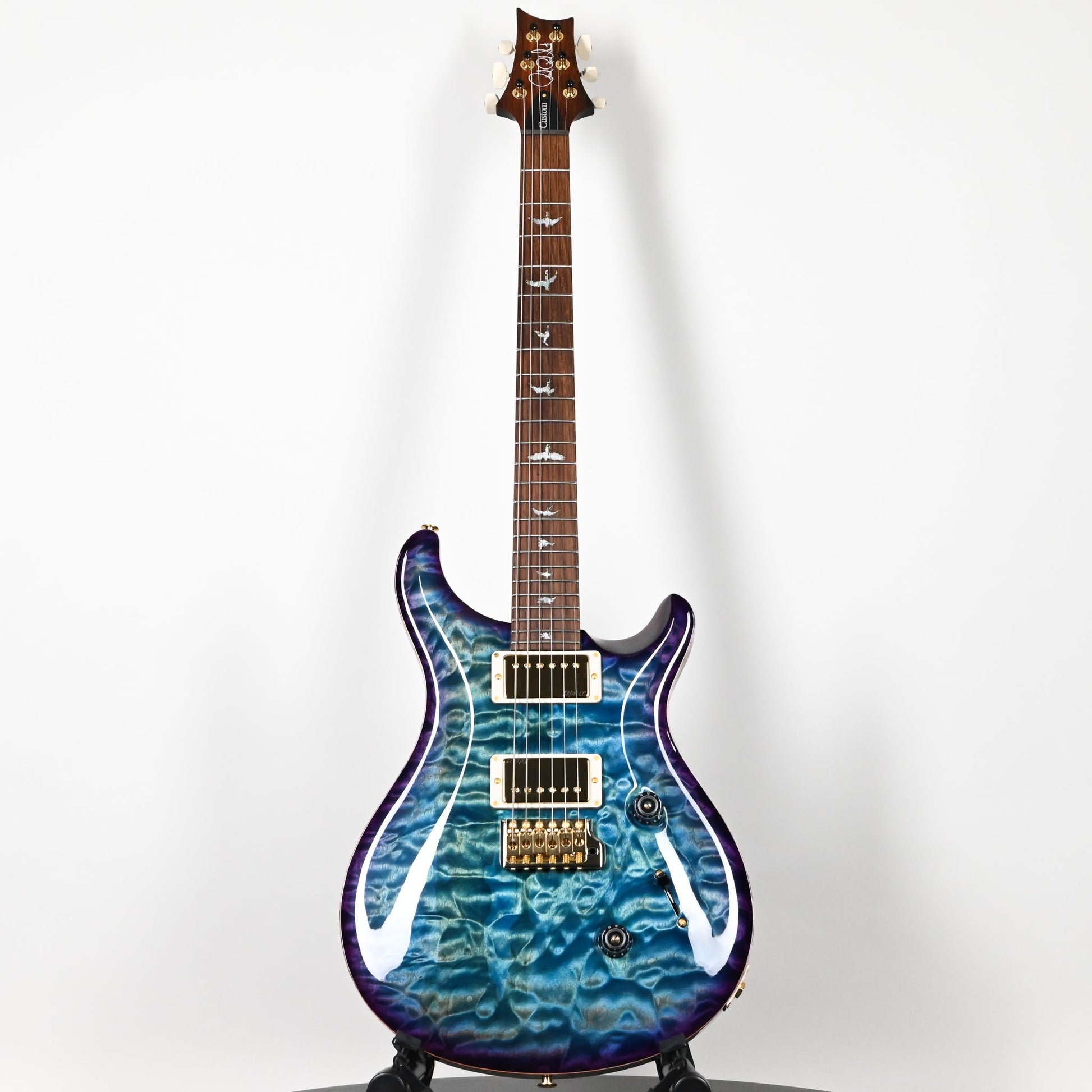 PRS Custom 24 Wood Library w/ 1-Piece Quilt 10-Top, Brazilian Rosewood, & 58/15 LT Pickups- Aquableux Purple Burst 2026 (0423889)