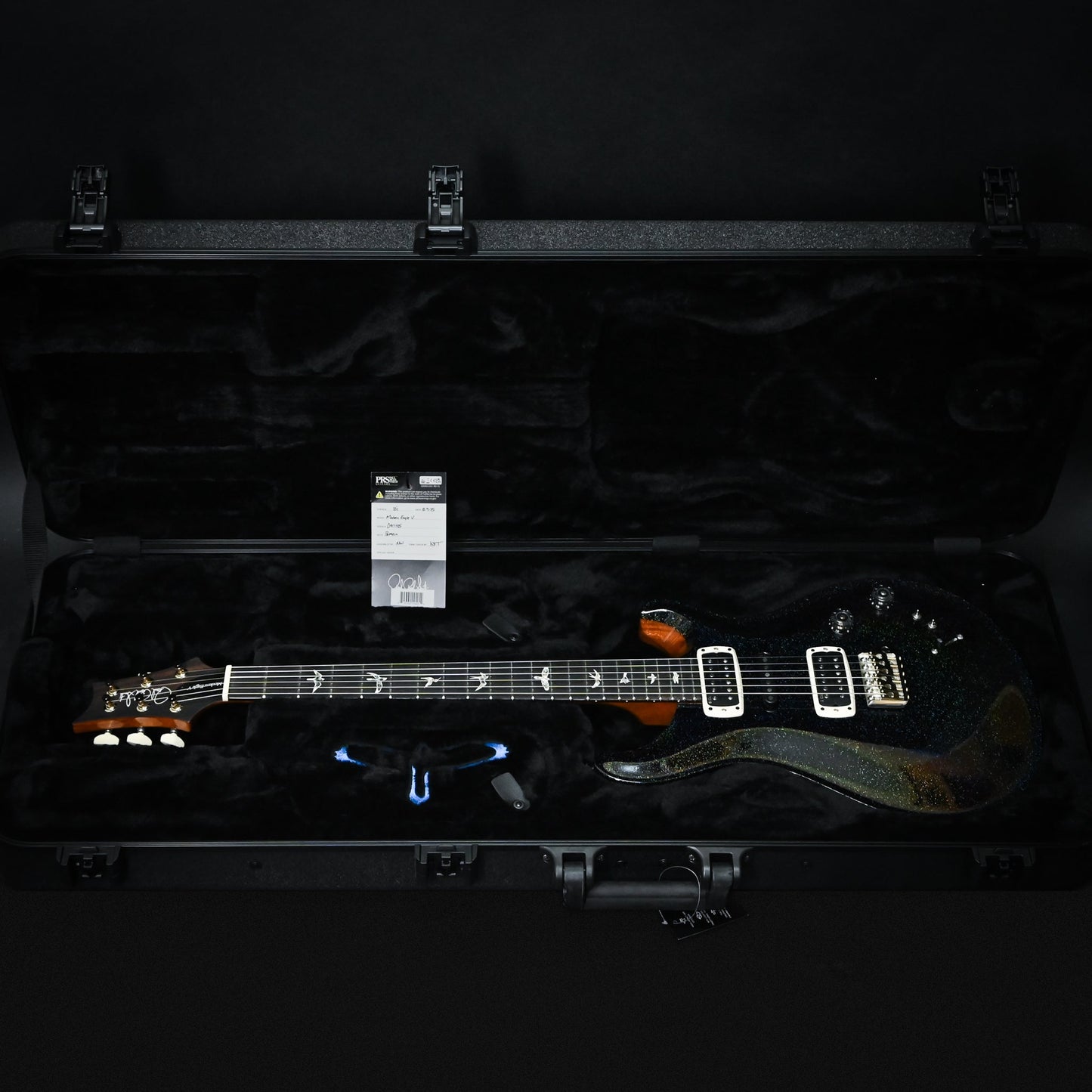 PRS Modern Eagle V Electric Guitar- Black Rainbow Holoflake Top & Binding 2025 (0417735)