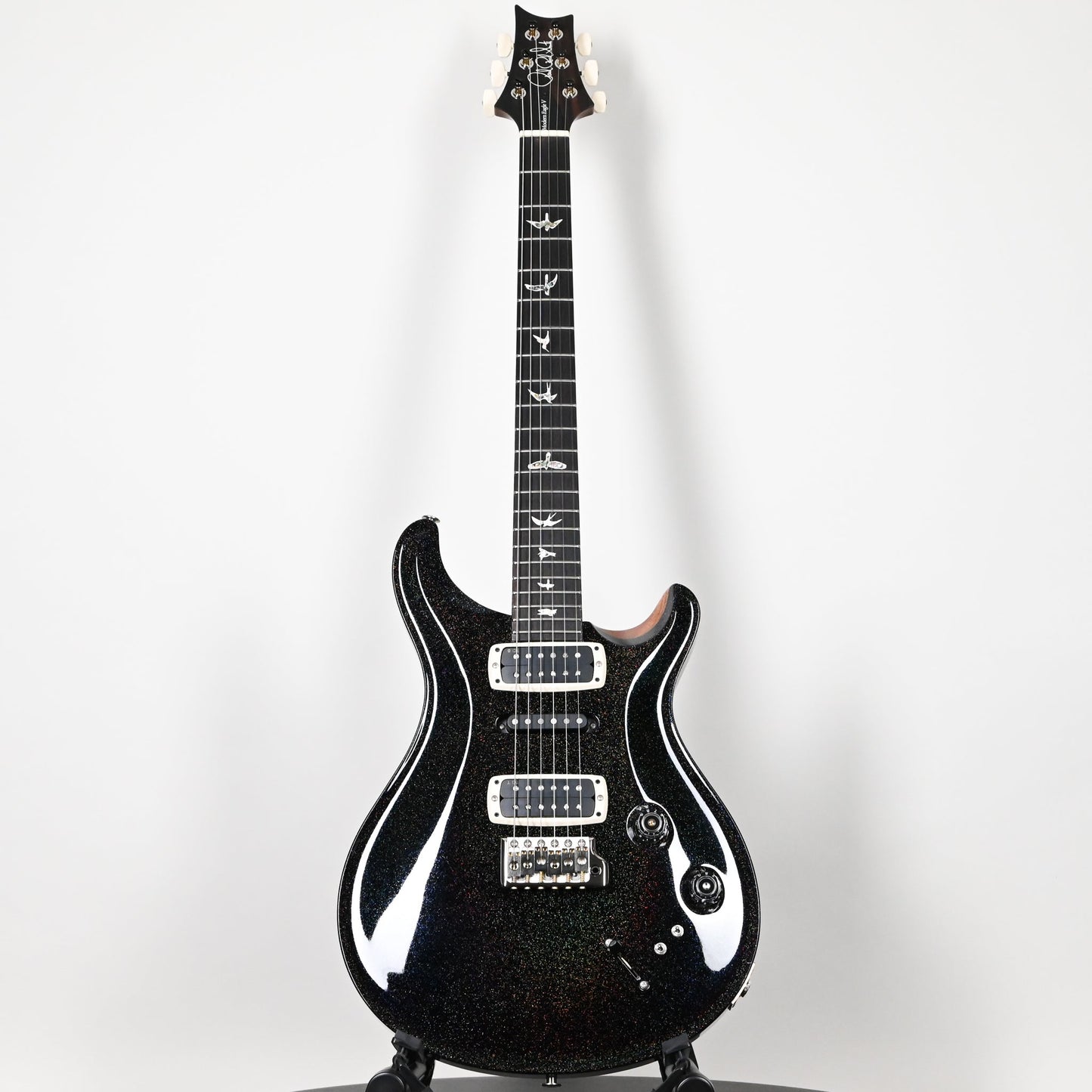 PRS Modern Eagle V Electric Guitar- Black Rainbow Holoflake Top & Binding 2025 (0417735)