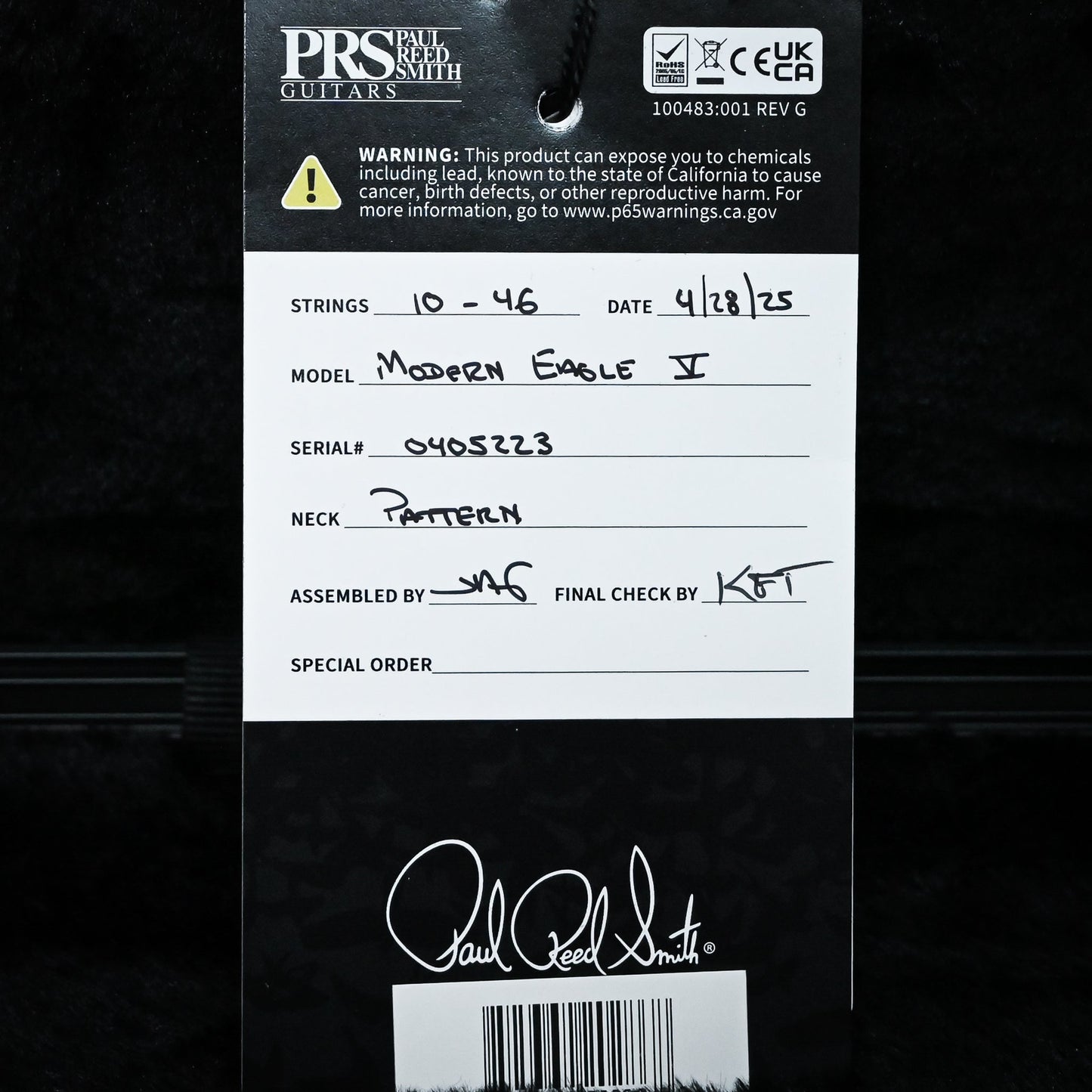 PRS Modern Eagle V Electric Guitar- Faded Whale Blue Wraparound 2025 (0405223)
