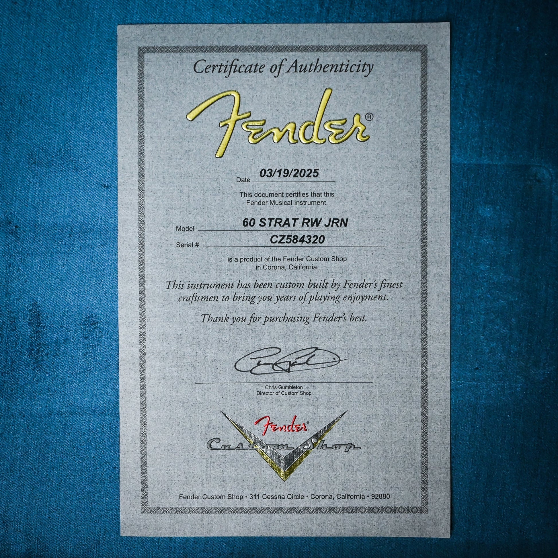 Fender Custom Shop '60 Stratocaster Journeyman- Aged HLE Gold 2025 (CZ584320)