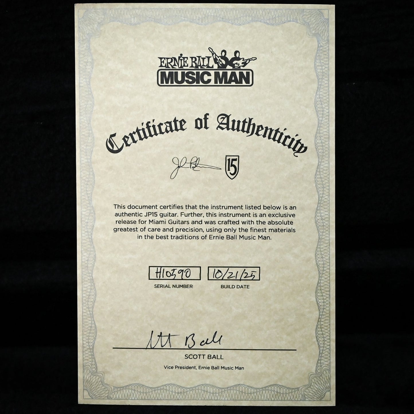 Ernie Ball Music Man JP15 John Petrucci Signature *Miami Guitar Exclusive* - Olallieberry Quilt 2025 (H10590)
