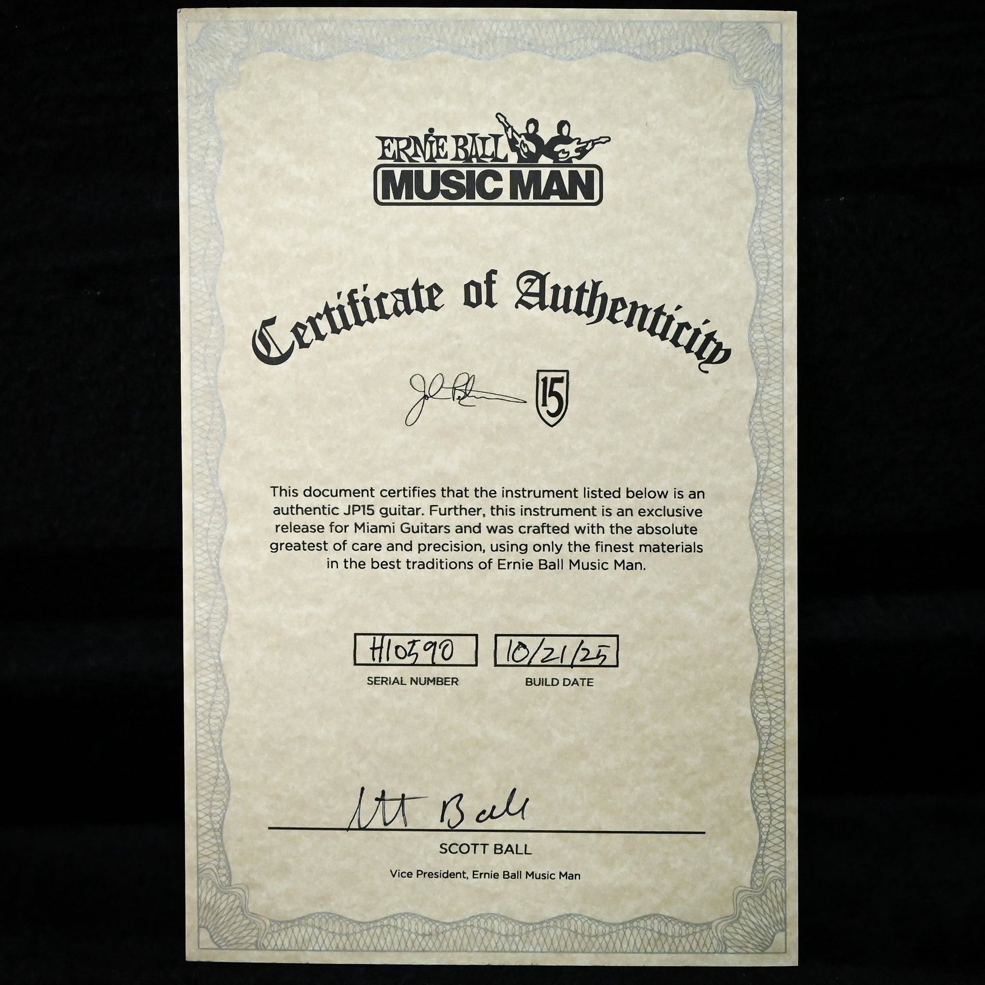 Ernie Ball Music Man JP15 John Petrucci Signature *Miami Guitar Exclusive* - Olallieberry Quilt 2025 (H10590)