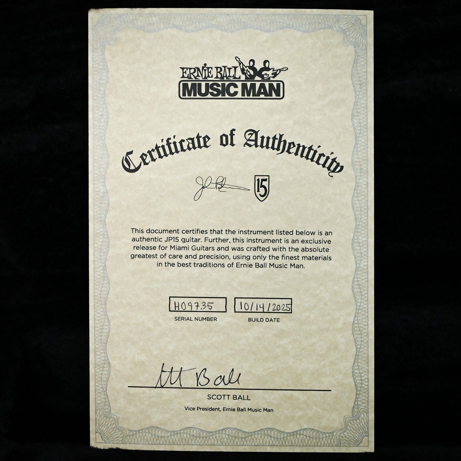 Ernie Ball Music Man JP15 John Petrucci Signature *Miami Guitar Exclusive* - Olallieberry Flame 2025 (H09735)