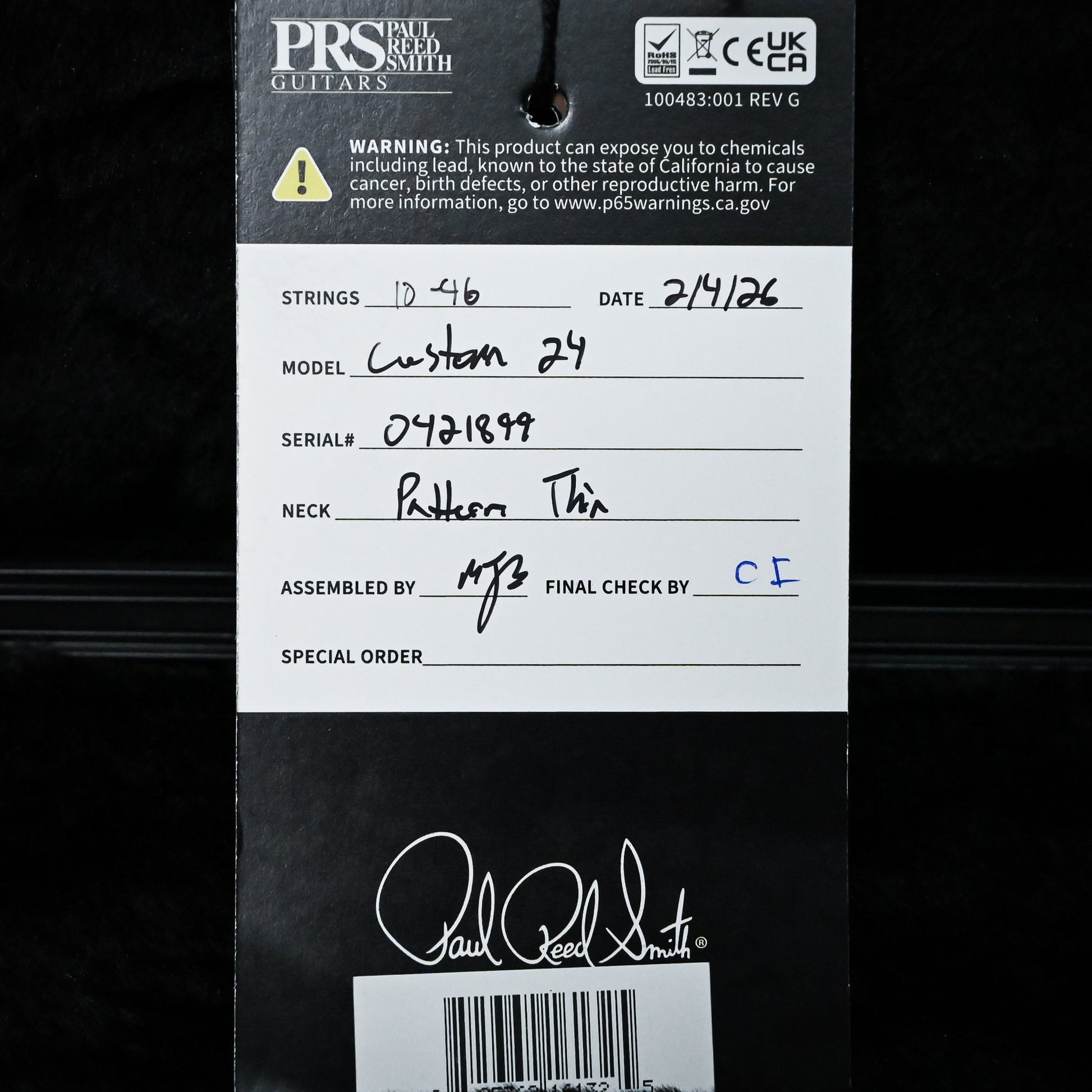 PRS Custom 24 w/ DMO Pickups- Custom Color 2026 (0421899)