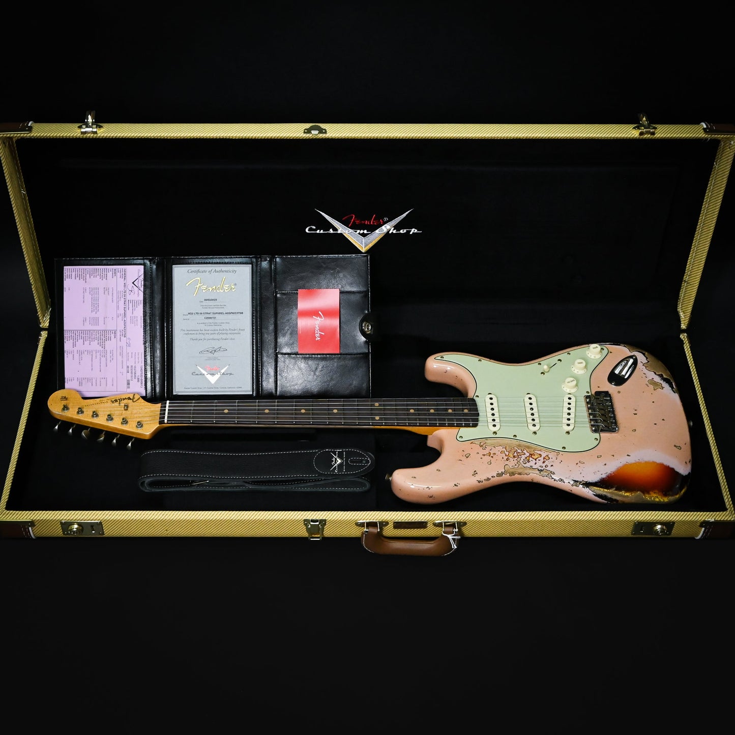 Fender Custom Shop Limited Edition '59 Stratocaster Super Heavy Relic- Aged Dirty Shell Pink/ Chocolate 3 Tone Sunburst 2025 (CZ586151)