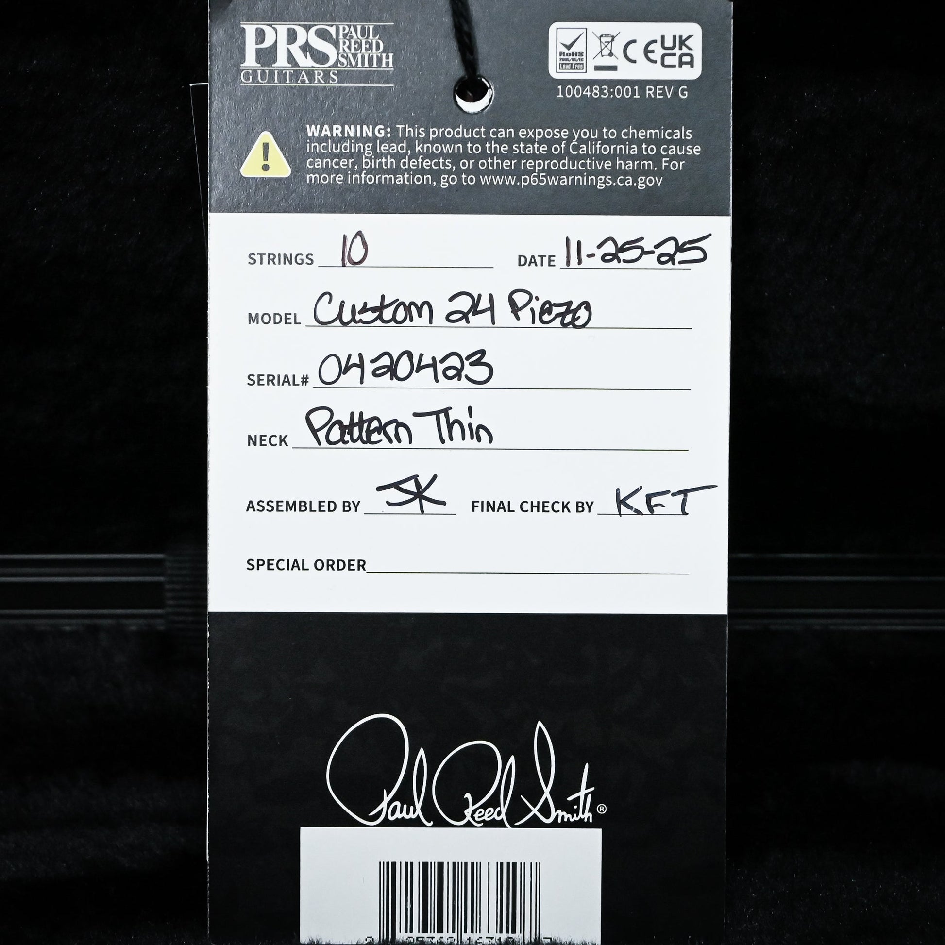 PRS Custom 24 Piezo w/ DMO Pickups Electric Guitar- Gray Black 2025 (0420423)