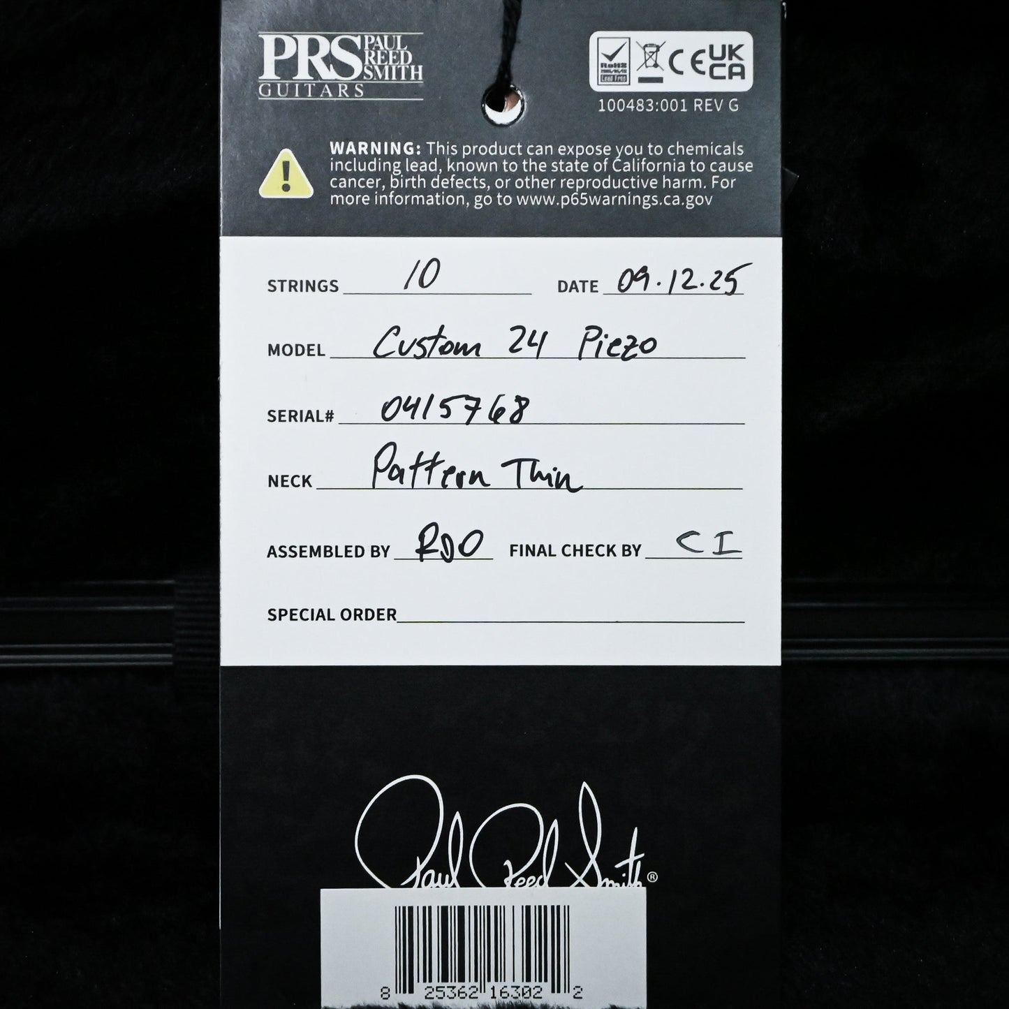 PRS Custom 24 Piezo w/ DMO Pickups Electric Guitar- Antique White Top (Natural Back) 2025 (0415768)