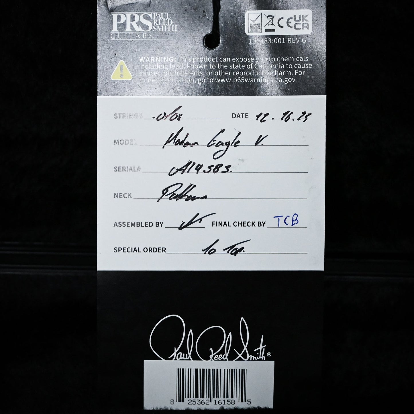 PRS Modern Eagle V Electric Guitar- Charcoal Burst 2025 (0419583)