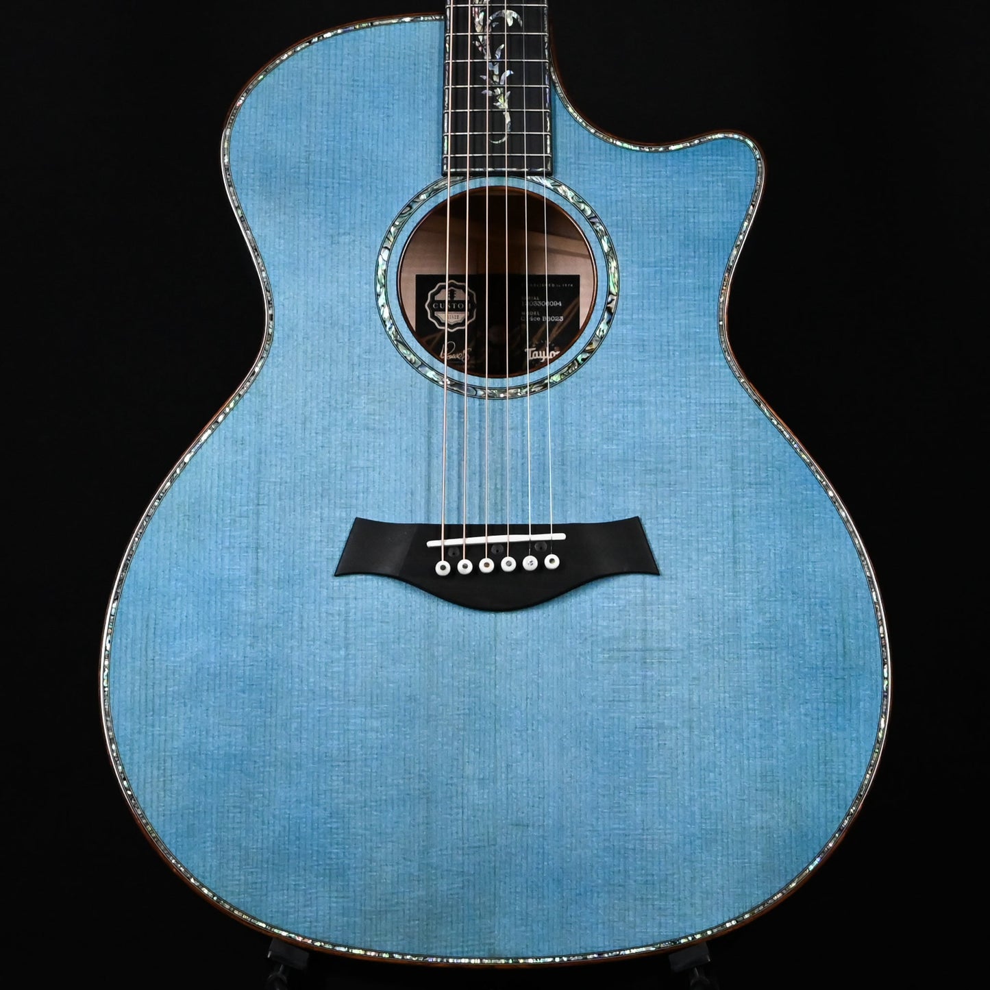 Taylor Custom Catch #23 C14ce B6023 – Grand Auditorium w/ Lutz Spruce Top & Figured Big Leaf Maple Back & Sides Acoustic/Electric Guitar- Koi Blue 2026 (1203306094)