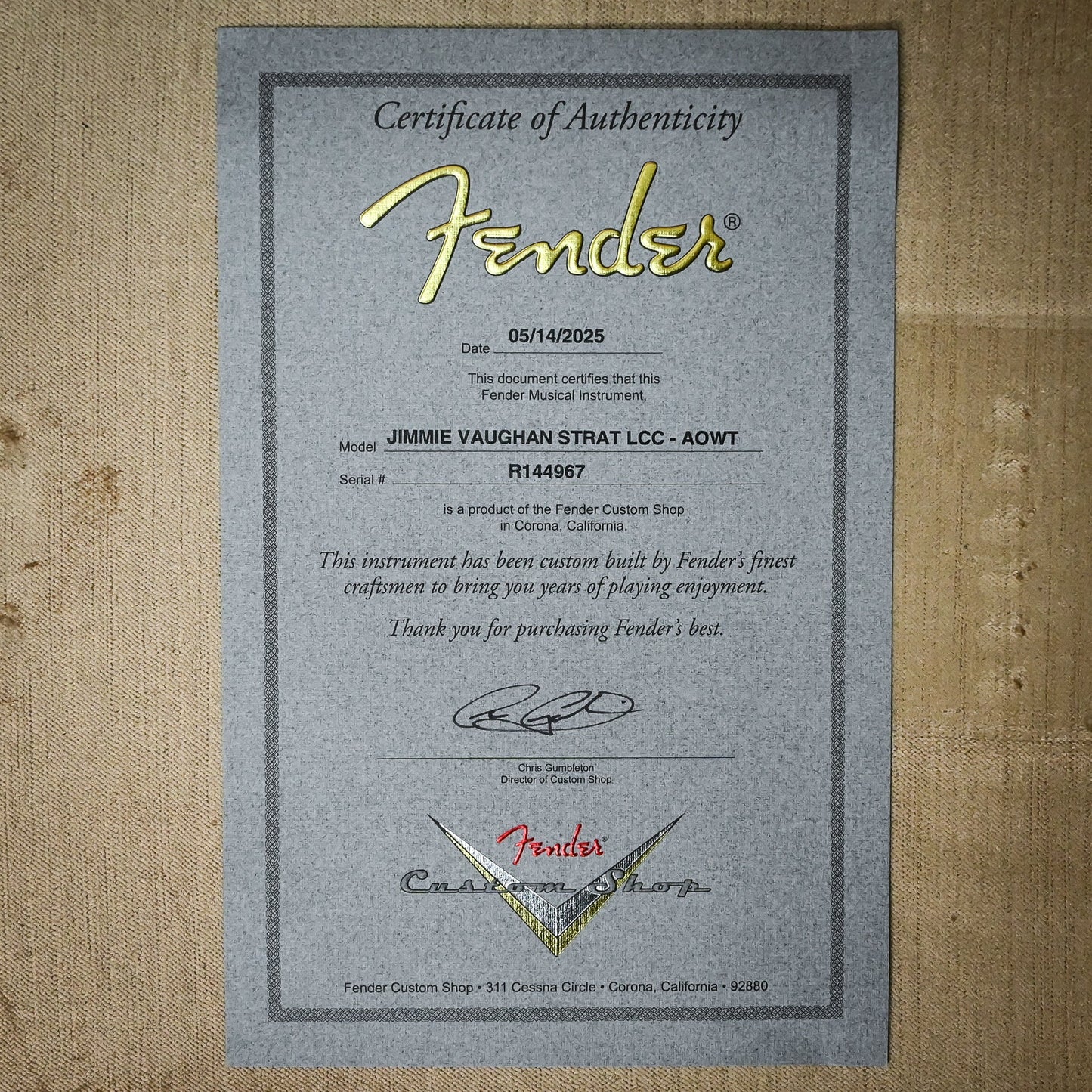 Fender Custom Shop Jimmie Vaughan Stratocaster Deluxe Closet Classic- Aged Olympic White 2025 (R144967)