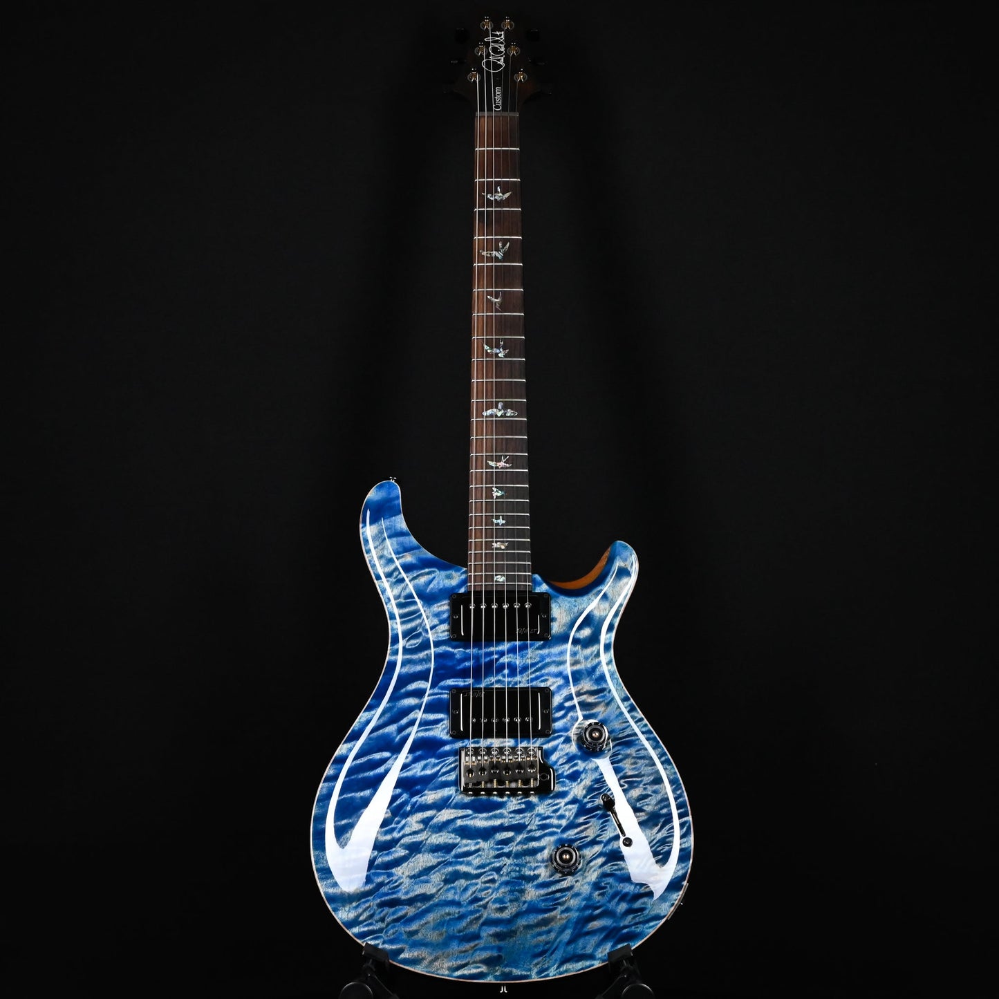 PRS Custom 24 Wood Library w/ 1-Piece Quilt 10-Top, Brazilian Rosewood, & 58/15 LT Pickups- Faded Blue Jean 2026 (0422581)