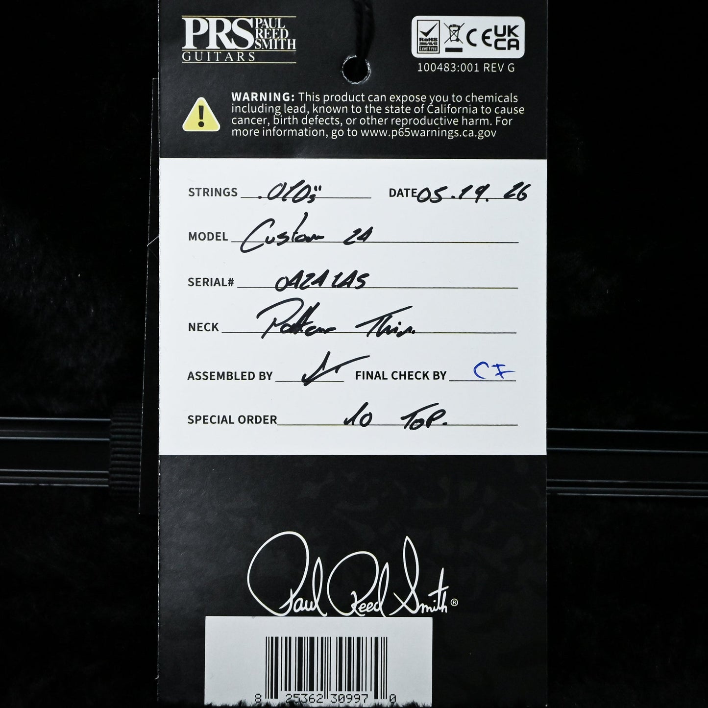 PRS Custom 24 w/ 10-Top & DMO Pickups- Arctic Blue 2026 (0424145)