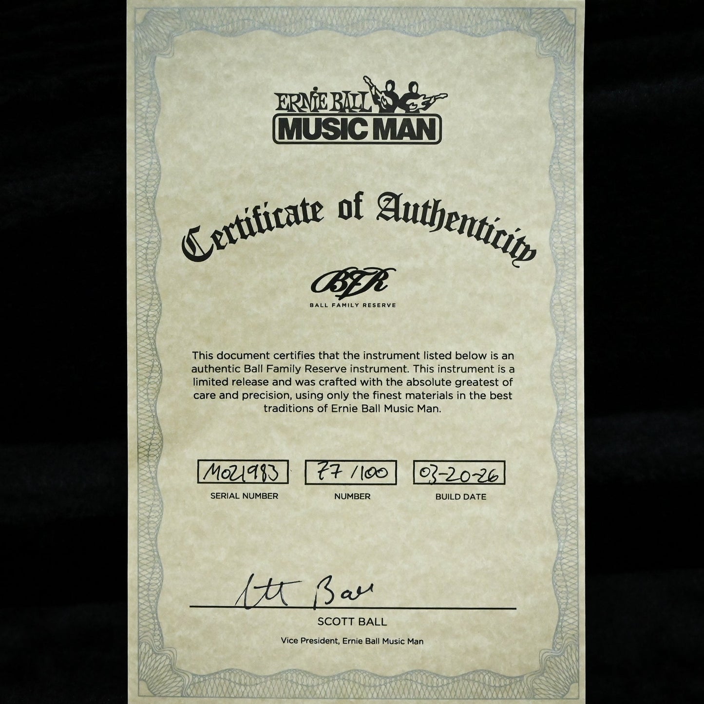 Ernie Ball Music Man BFR John Petrucci Majesty 6 (No.77 of 100)- Wolf's Bane 2026 (M021983)