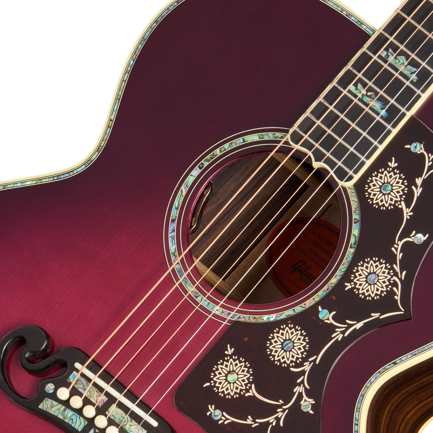 Gibson Custom SJ-200 Standard 3-Piece Back, Merlot Burst