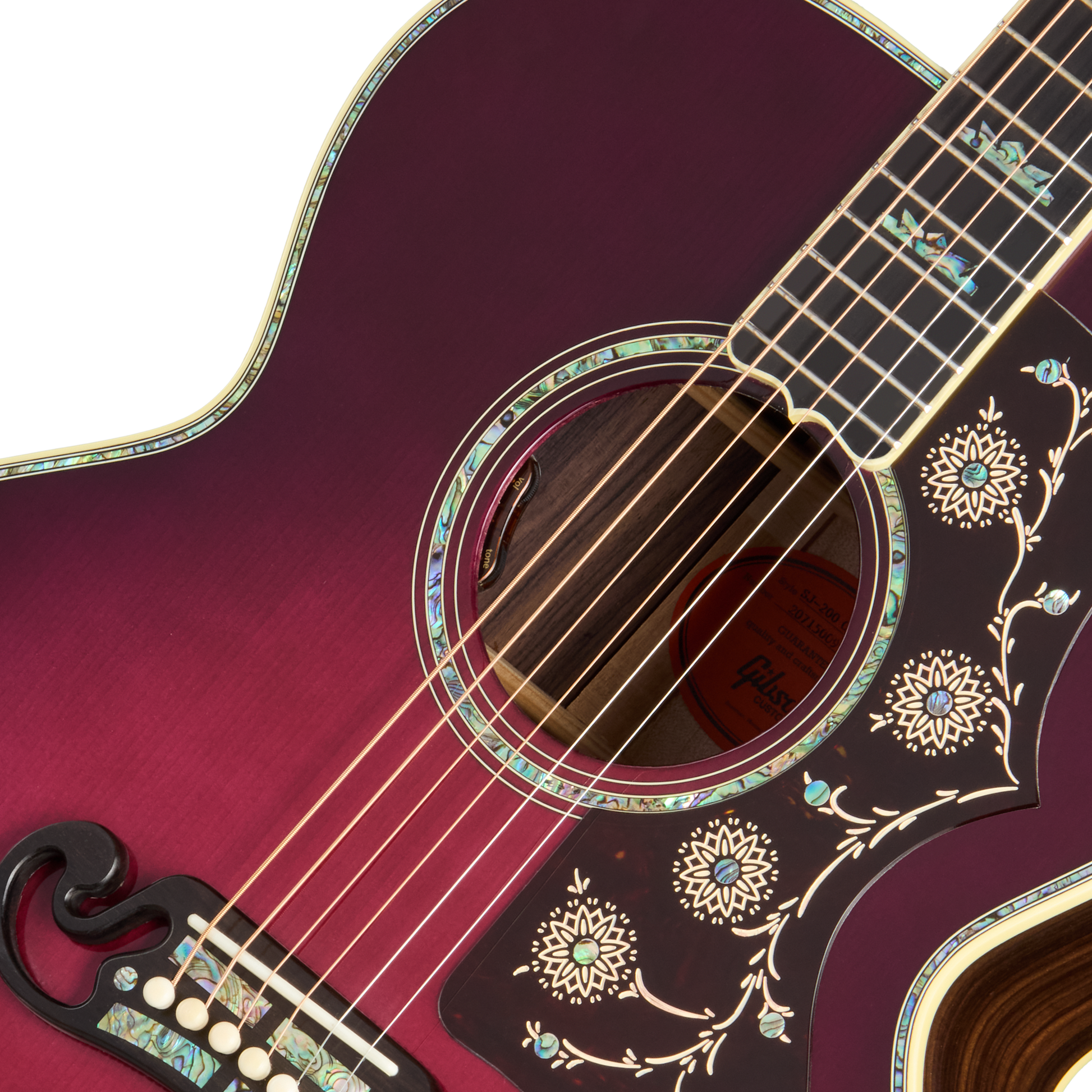Gibson Custom SJ-200 Standard 3-Piece Back, Merlot Burst