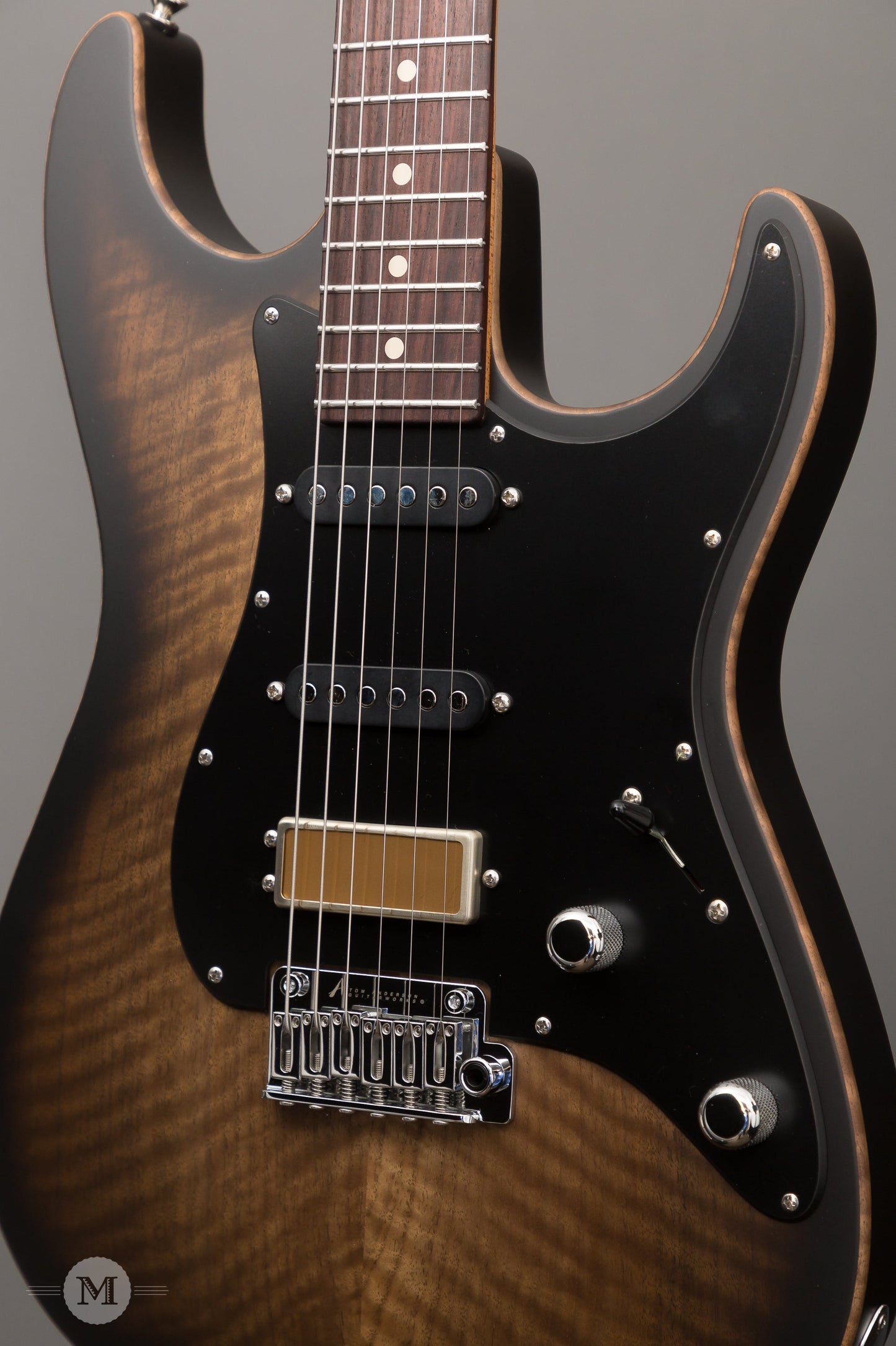 Tom Anderson Guitars - Drop Top Classic - Satin Black Shaded Edge with Binding