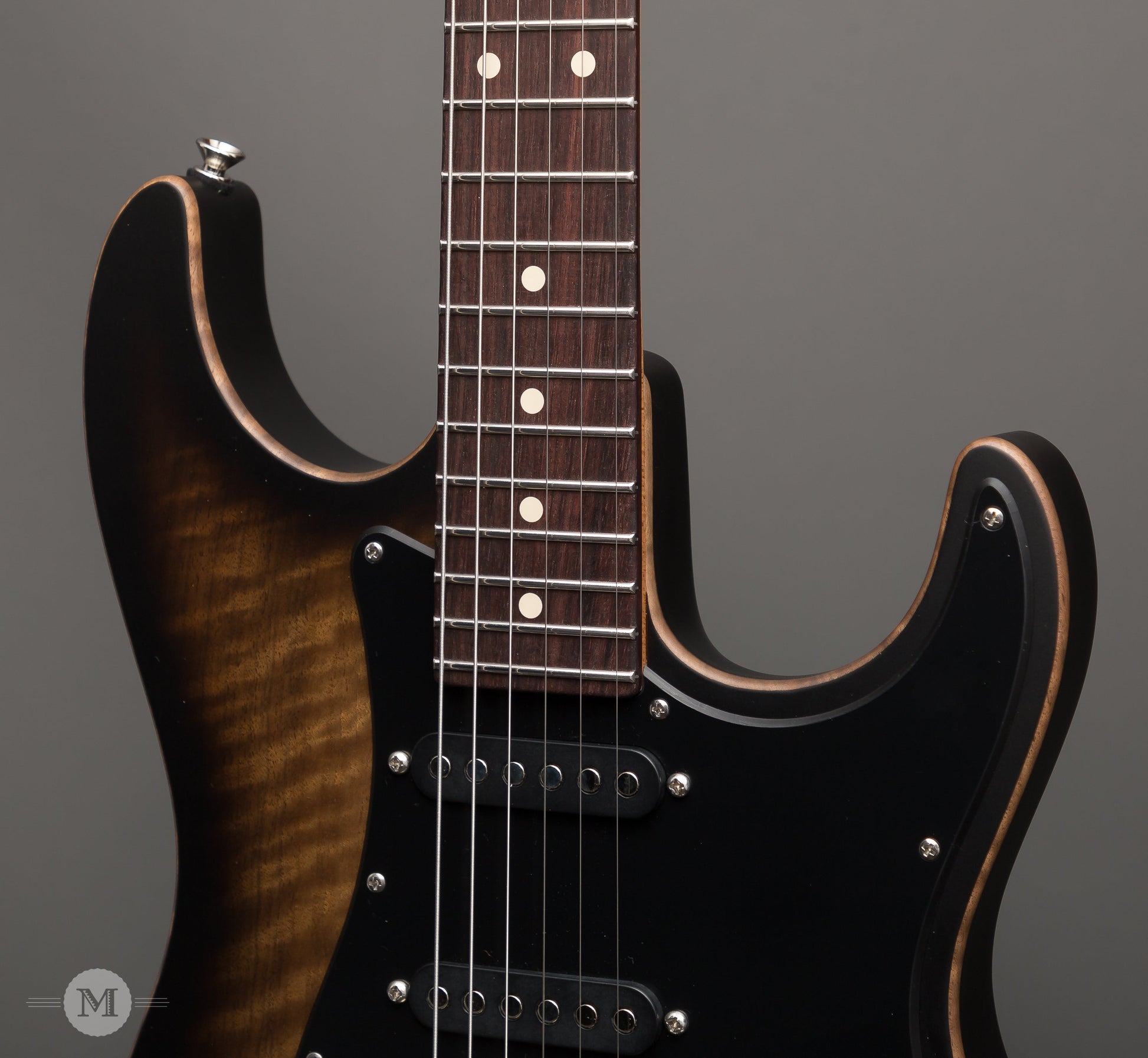 Tom Anderson Guitars - Drop Top Classic - Satin Black Shaded Edge with Binding
