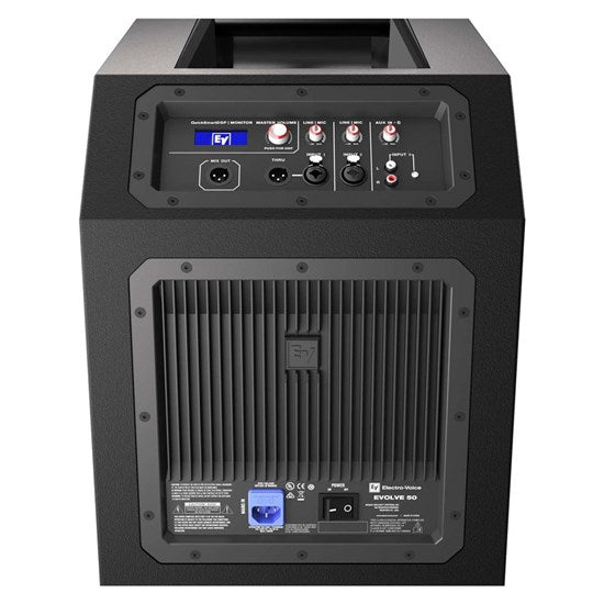 Electro-Voice Evolve 50 Portable Column System; Loudspeaker+Subwoofer w/ Pole and Carry Bag; Black