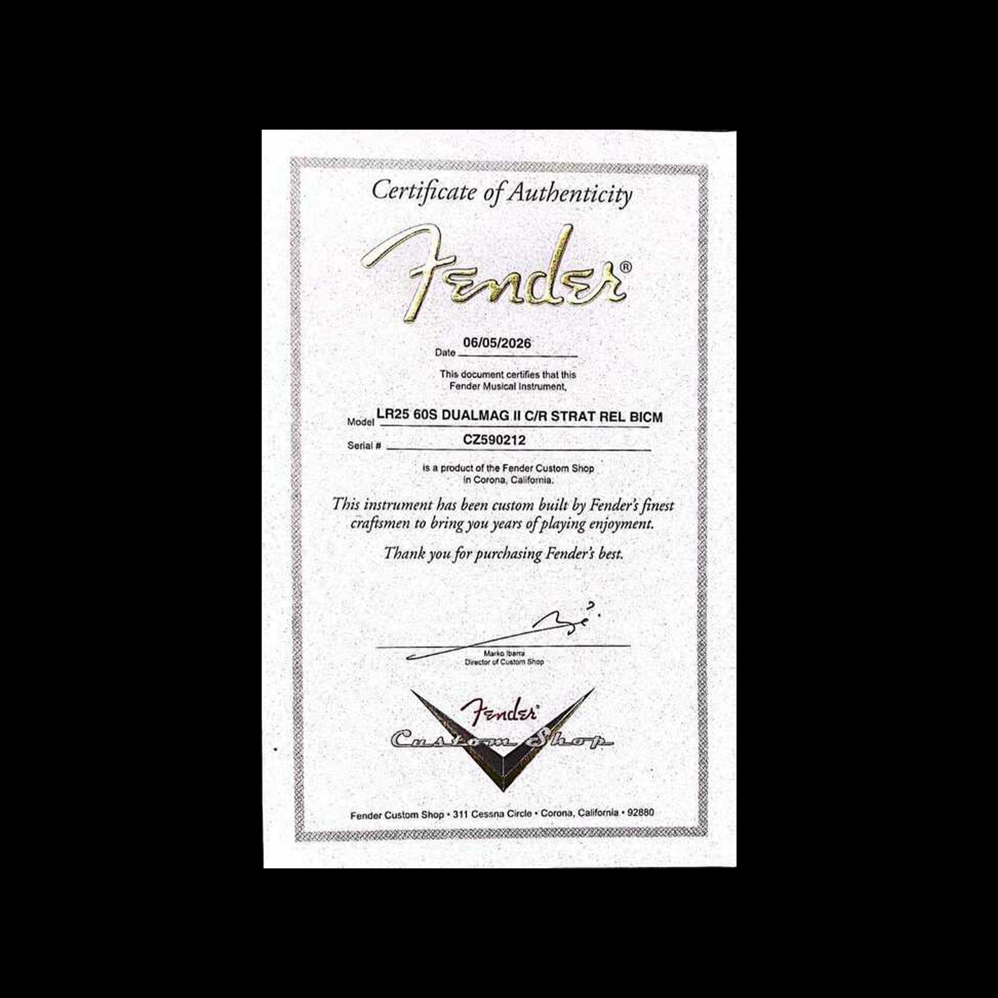 Fender Custom Shop Limited Edition 60's Dual Mag II Compound Radius Stratocaster Relic - Blue Ice Metallic