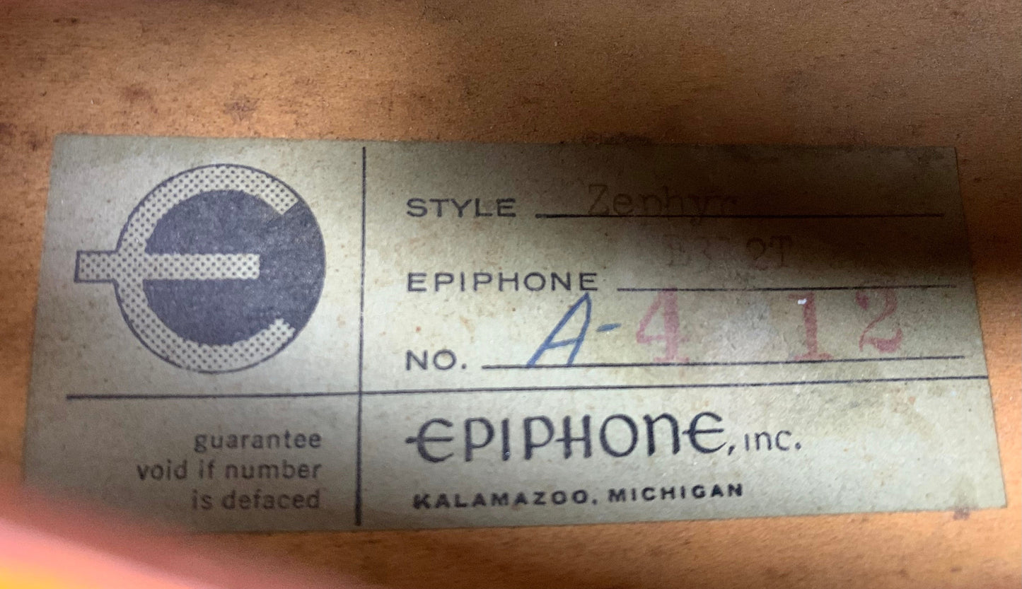 1961 Epiphone E312T Zephyr Regent w PAF Mini Humbuckers Vintage Gibson Case Thinline Hollowbody Guitar