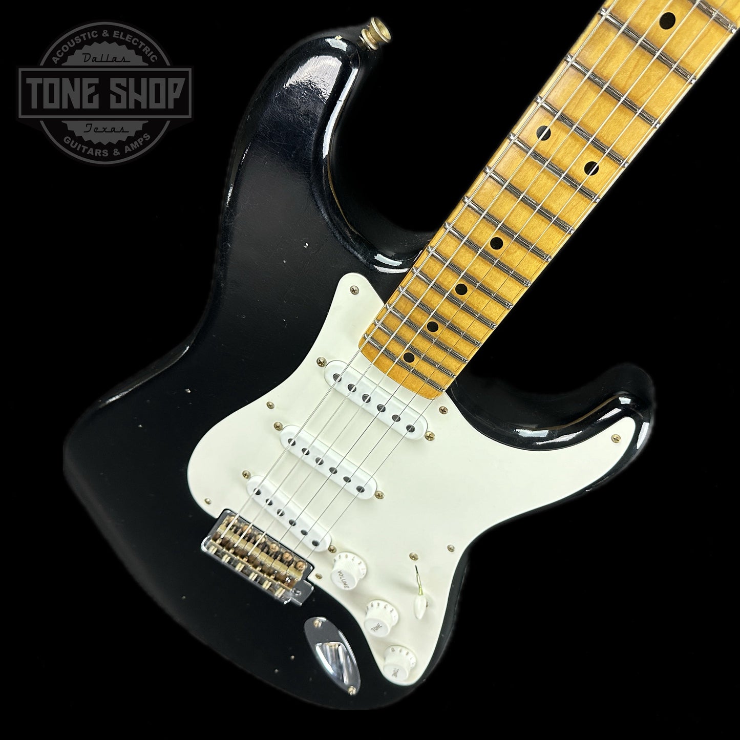 Fender Custom Shop 1956 Stratocaster Journeyman Relic Maple Neck Aged Black w/case CZ578247