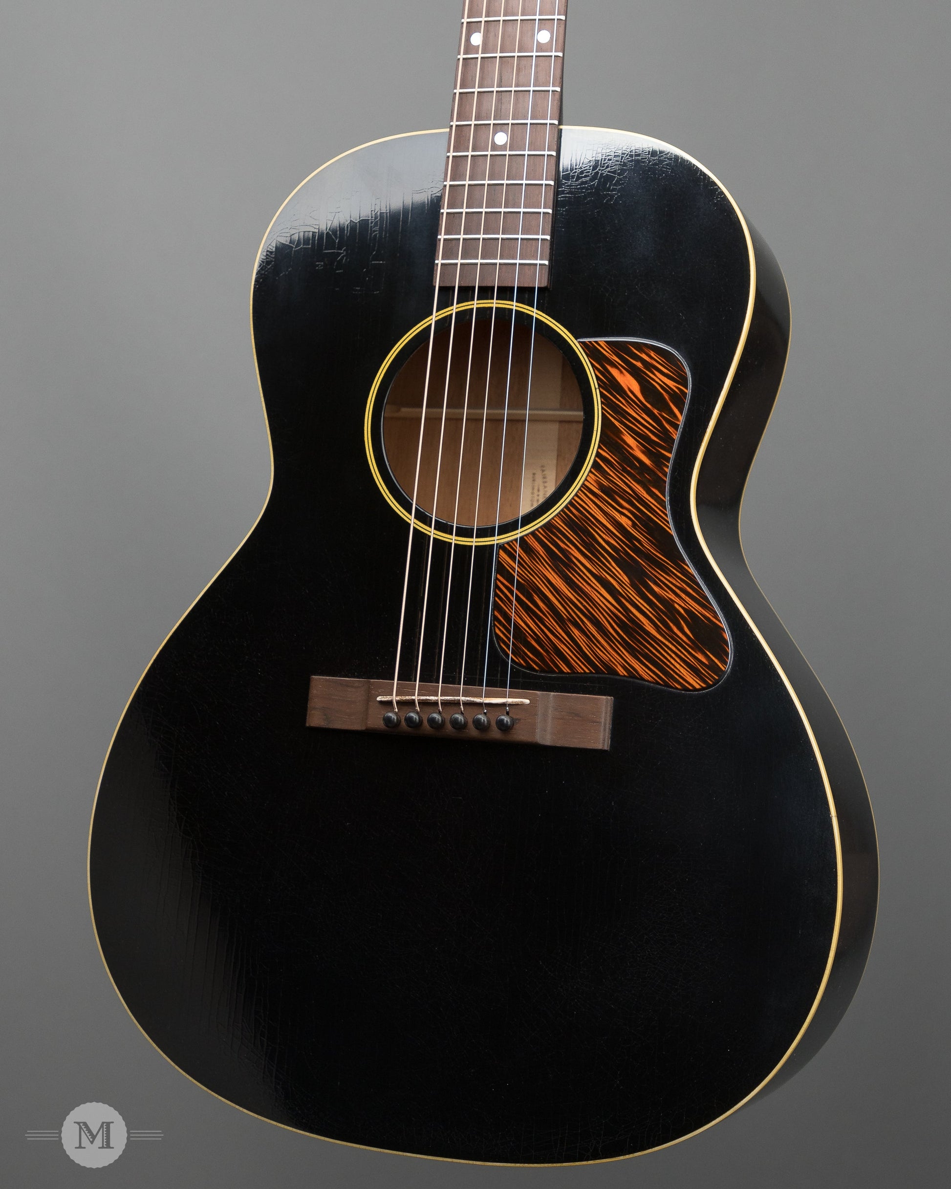 Fairbanks Guitars - F-20 Ebony - 14-Fret 00 - Aged Black with Firestripe