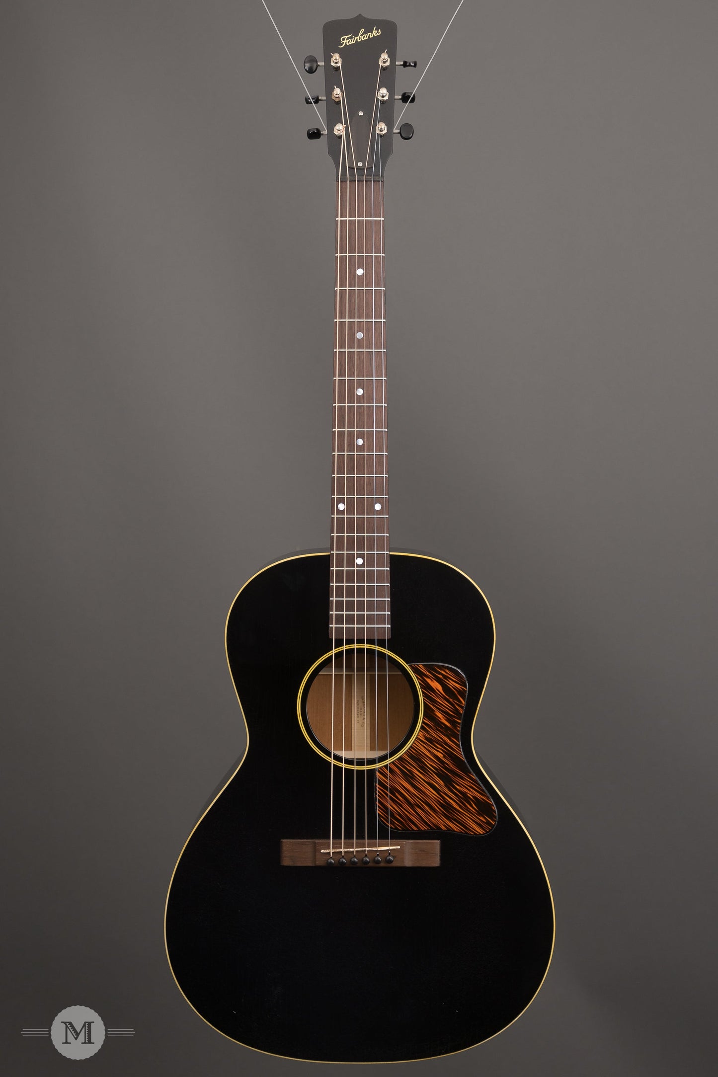 Fairbanks Guitars - F-20 Ebony - 14-Fret 00 - Aged Black with Firestripe
