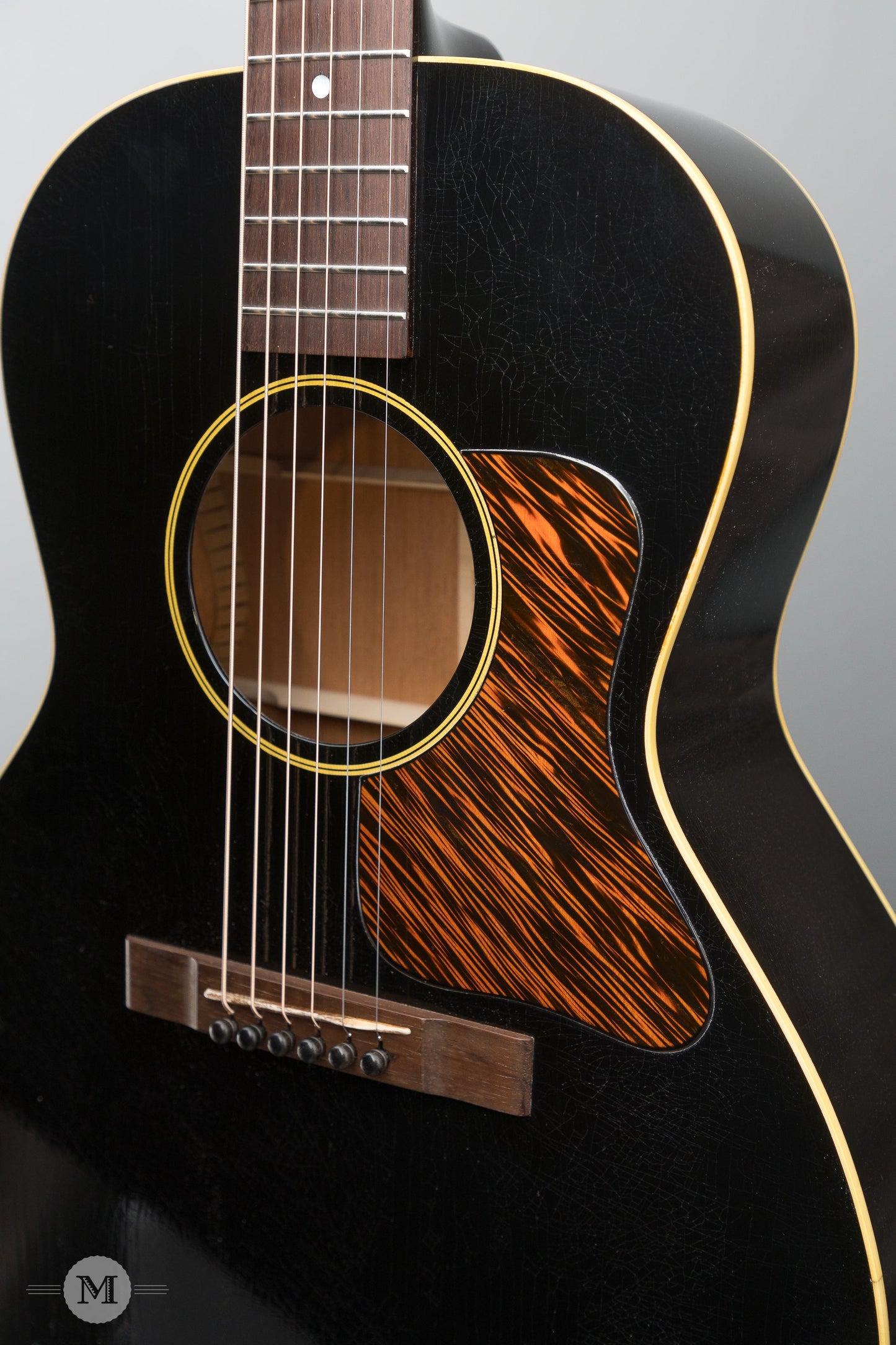 Fairbanks Guitars - F-20 Ebony - 14-Fret 00 - Aged Black with Firestripe