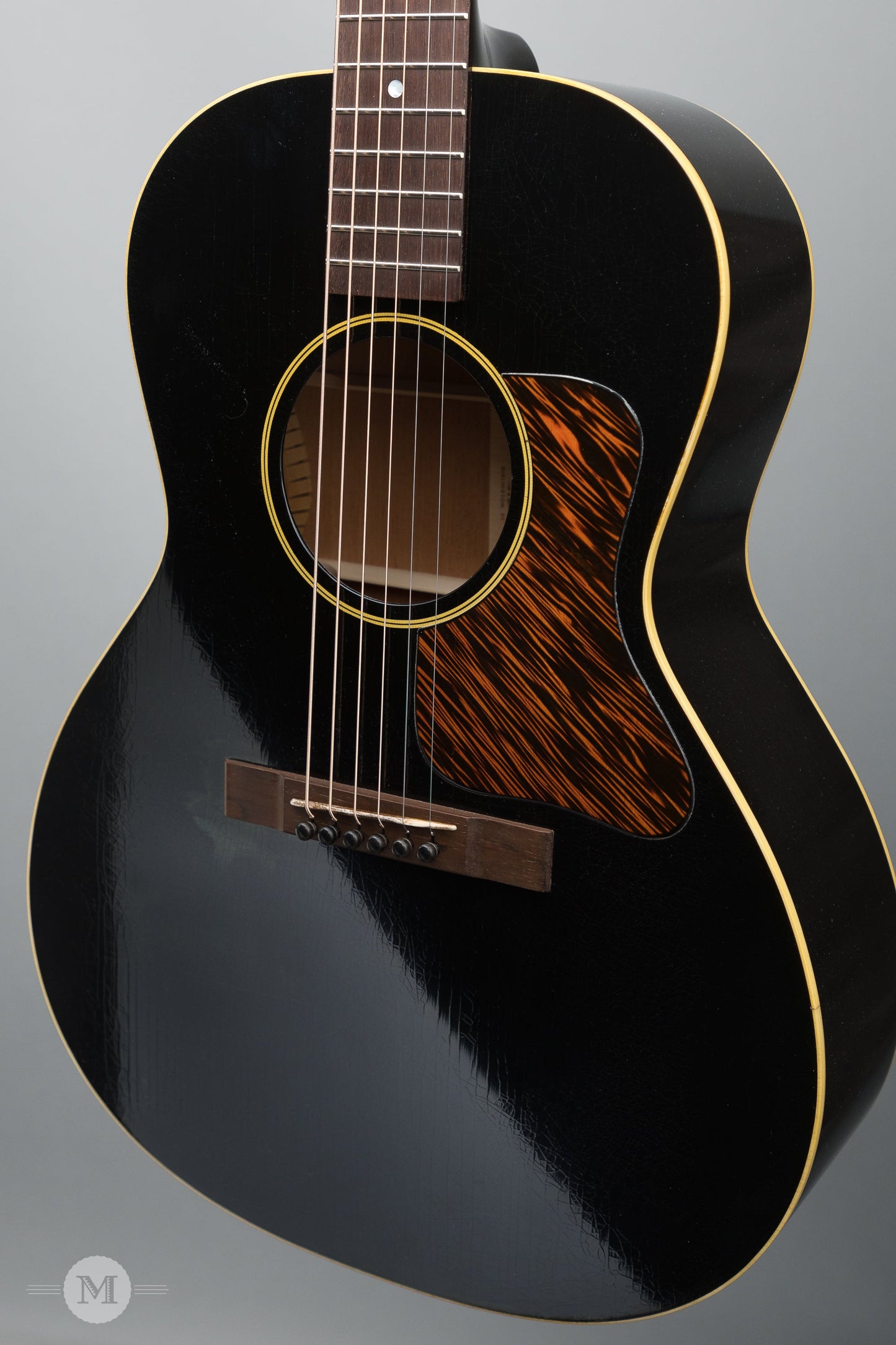 Fairbanks Guitars - F-20 Ebony - 14-Fret 00 - Aged Black with Firestripe