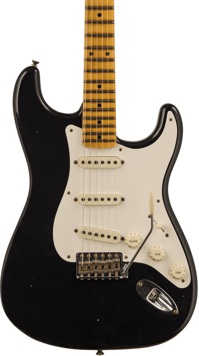 Fender Custom Shop 1956 Stratocaster Journeyman Relic Maple Neck Aged Black w/case CZ578247