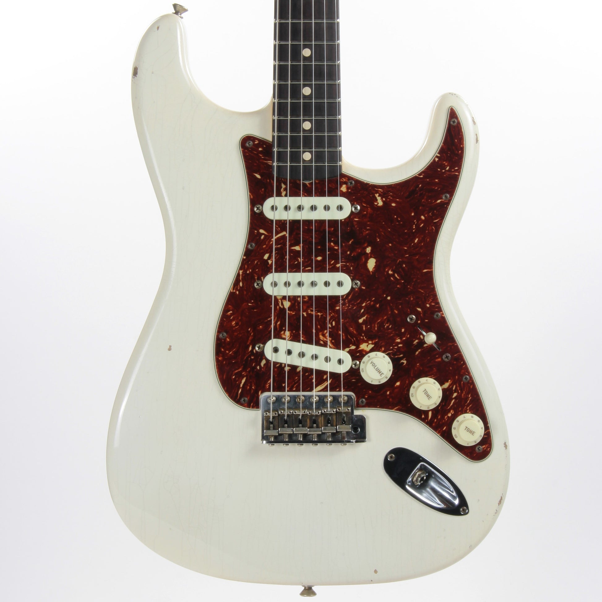 '63 Fender Custom Shop Masterbuilt Builder Select 1963 Stratocaster Relic - Yuriy Shishkov White Strat, Tortoise Guard