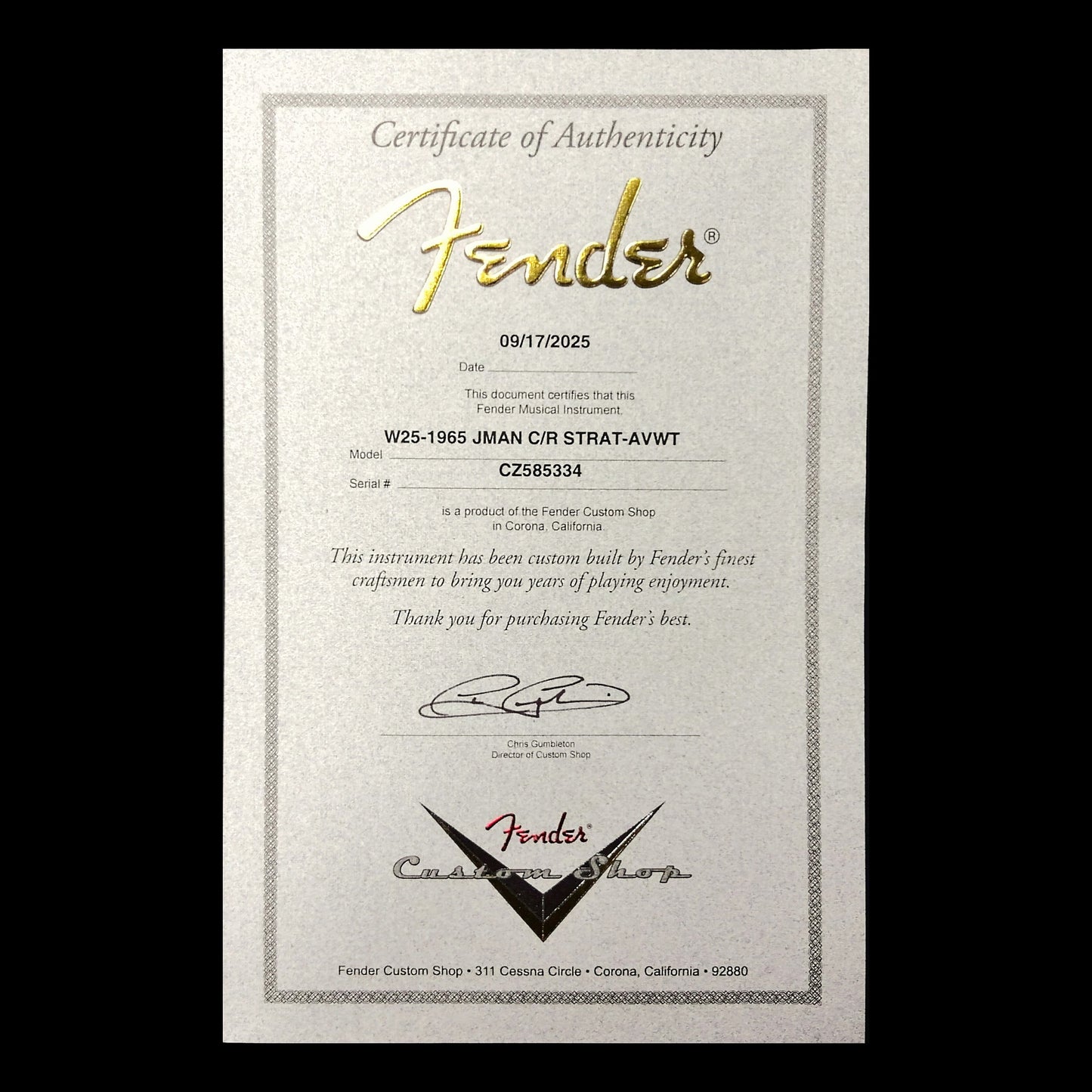 Fender Custom Shop 1965 Strat Compound Radius Journeyman - Aged Vintage White