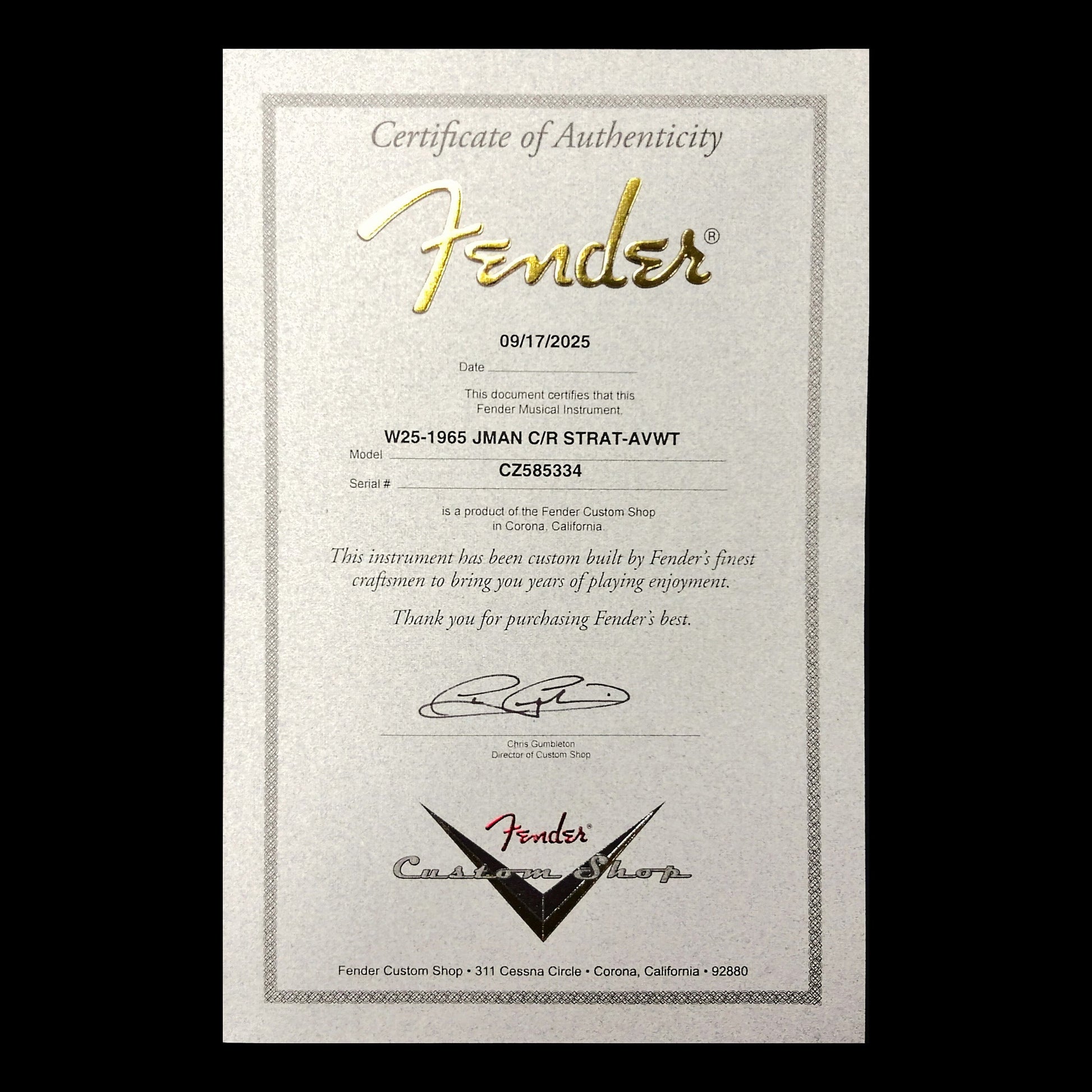 Fender Custom Shop 1965 Strat Compound Radius Journeyman - Aged Vintage White