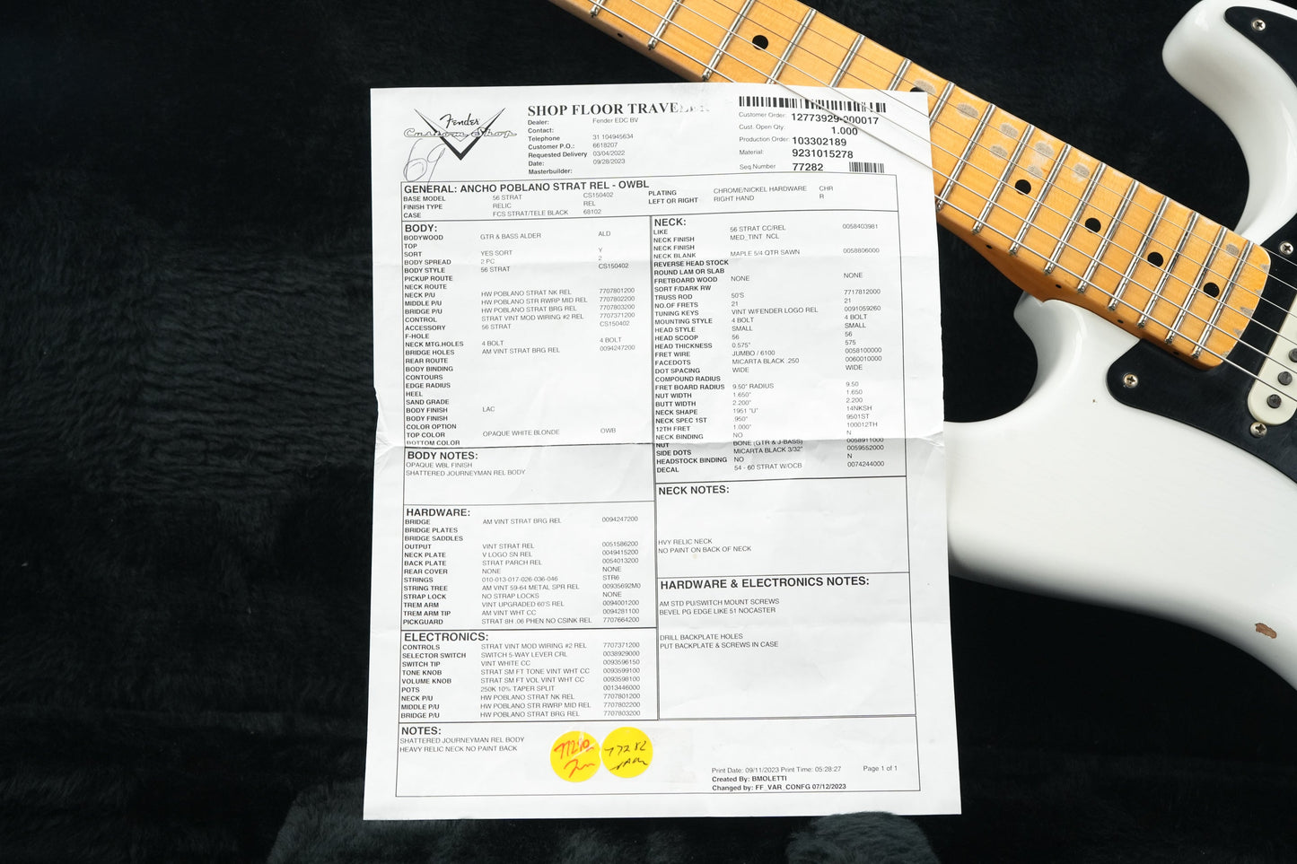 Fender Custom Shop Ancho Poblano Stratocaster Olympic White Relic 2023