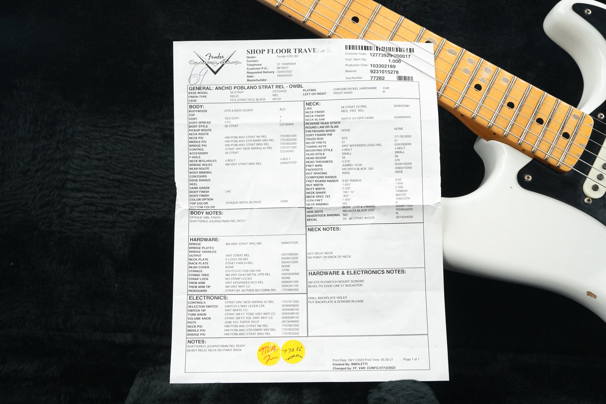 Fender Custom Shop Ancho Poblano Stratocaster Olympic White Relic 2023
