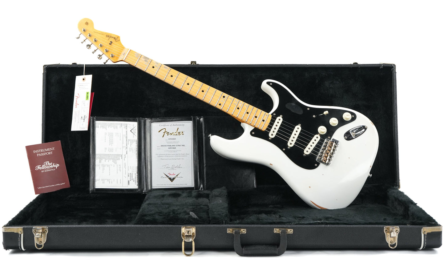 Fender Custom Shop Ancho Poblano Stratocaster Olympic White Relic 2023