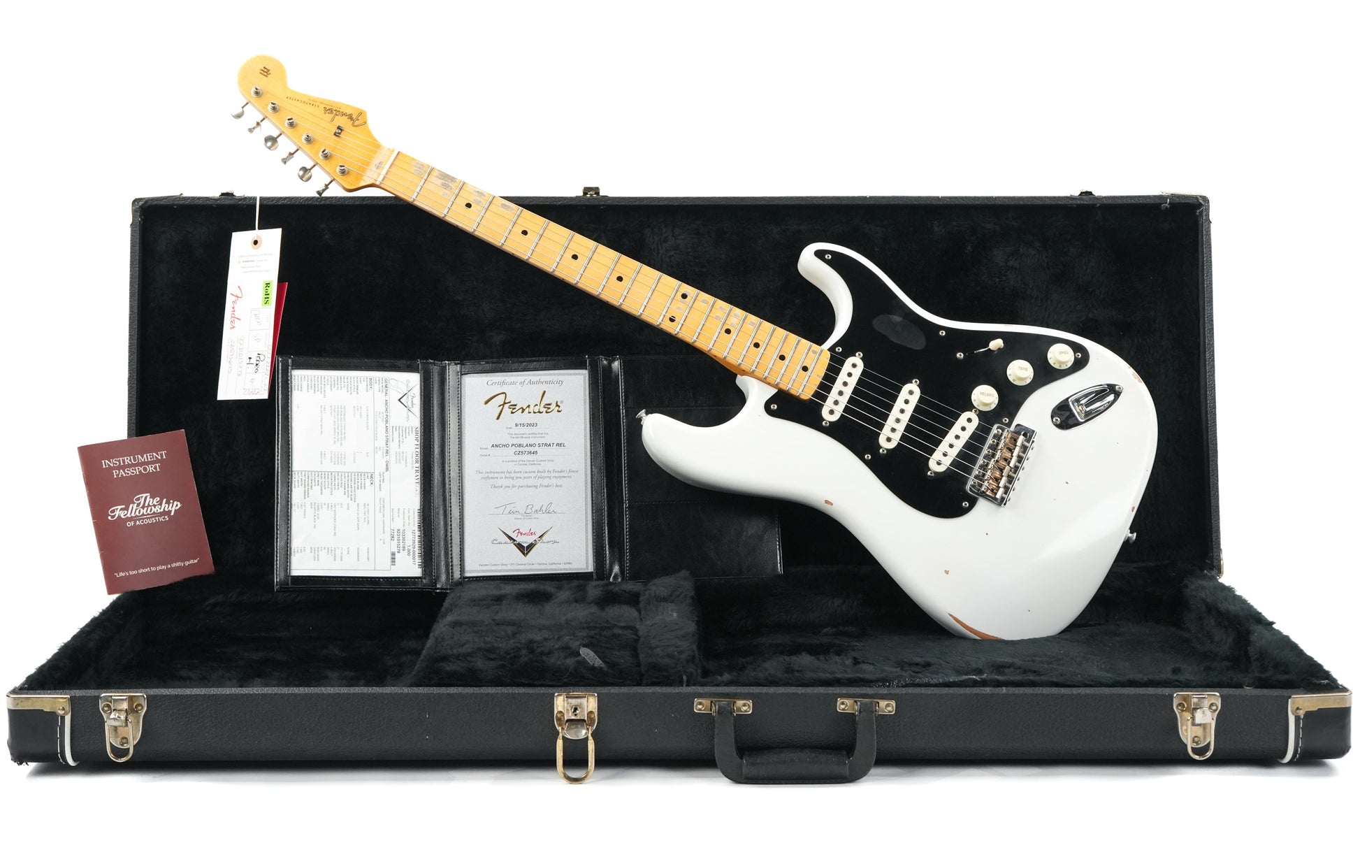 Fender Custom Shop Ancho Poblano Stratocaster Olympic White Relic 2023