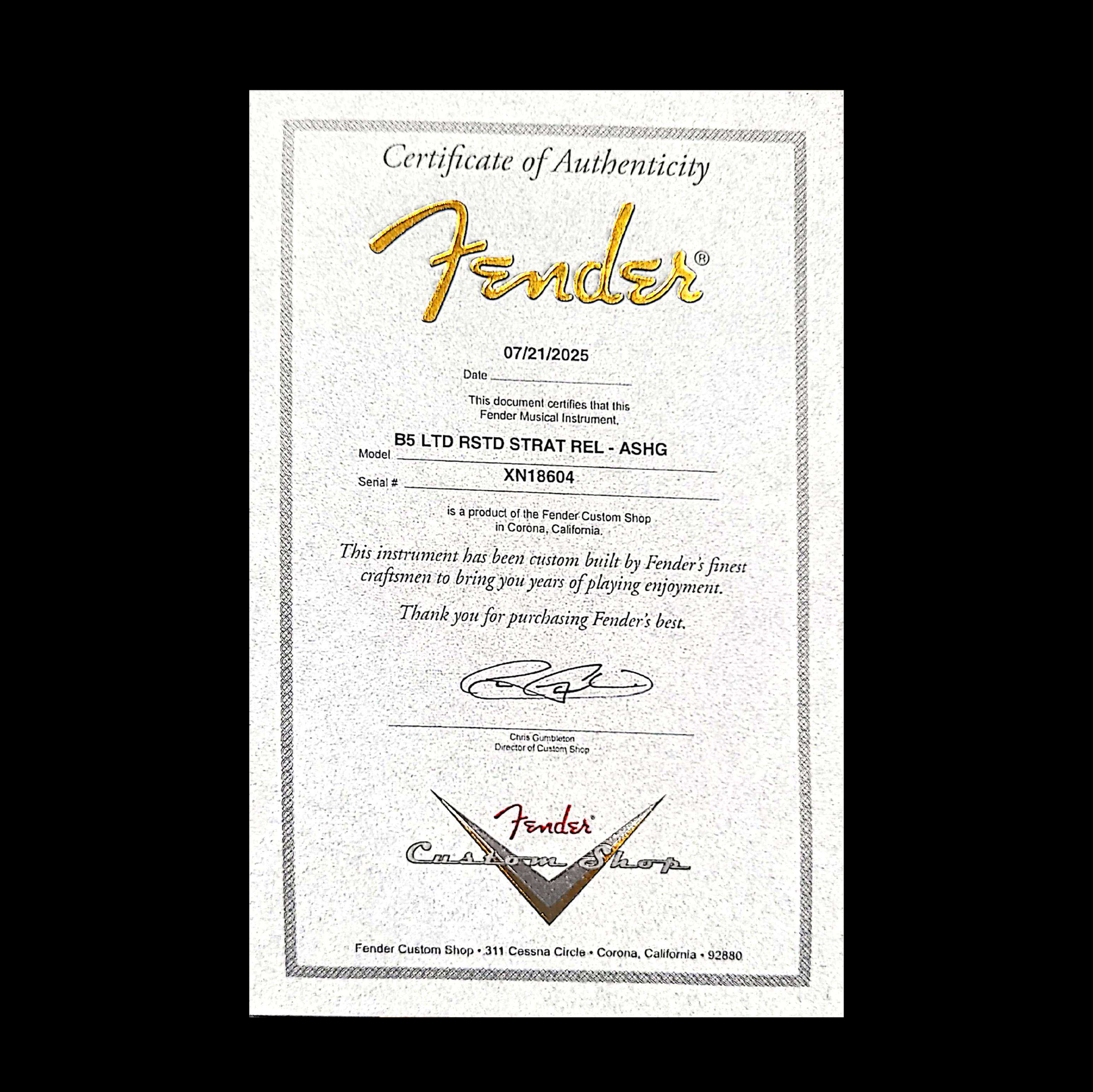 Fender Custom Shop Limited Edition Roasted Stratocaster Relic - Aged Shoreline Gold