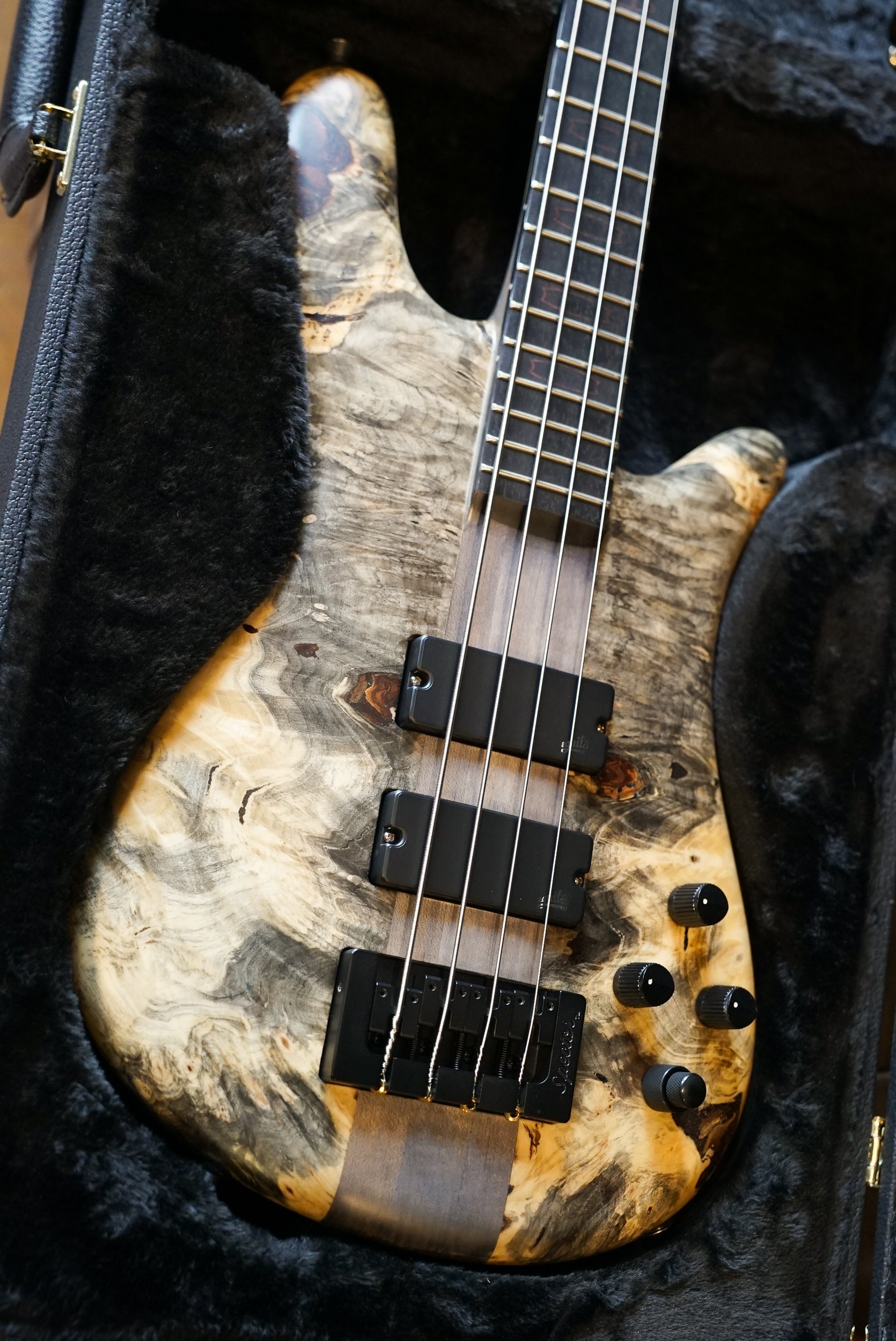 Spector USA Custom NS Bass - Buckeye Burl, 4-String w/ Aguilar Pickups