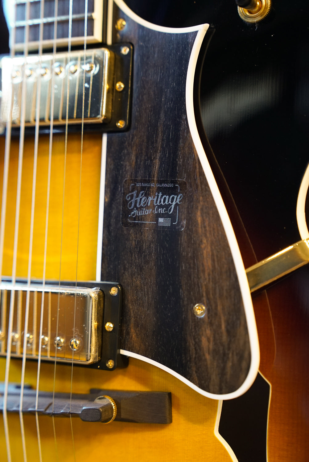 Heritage Eagle Classic Hollow Electric Guitar with Case - Original Sunburst