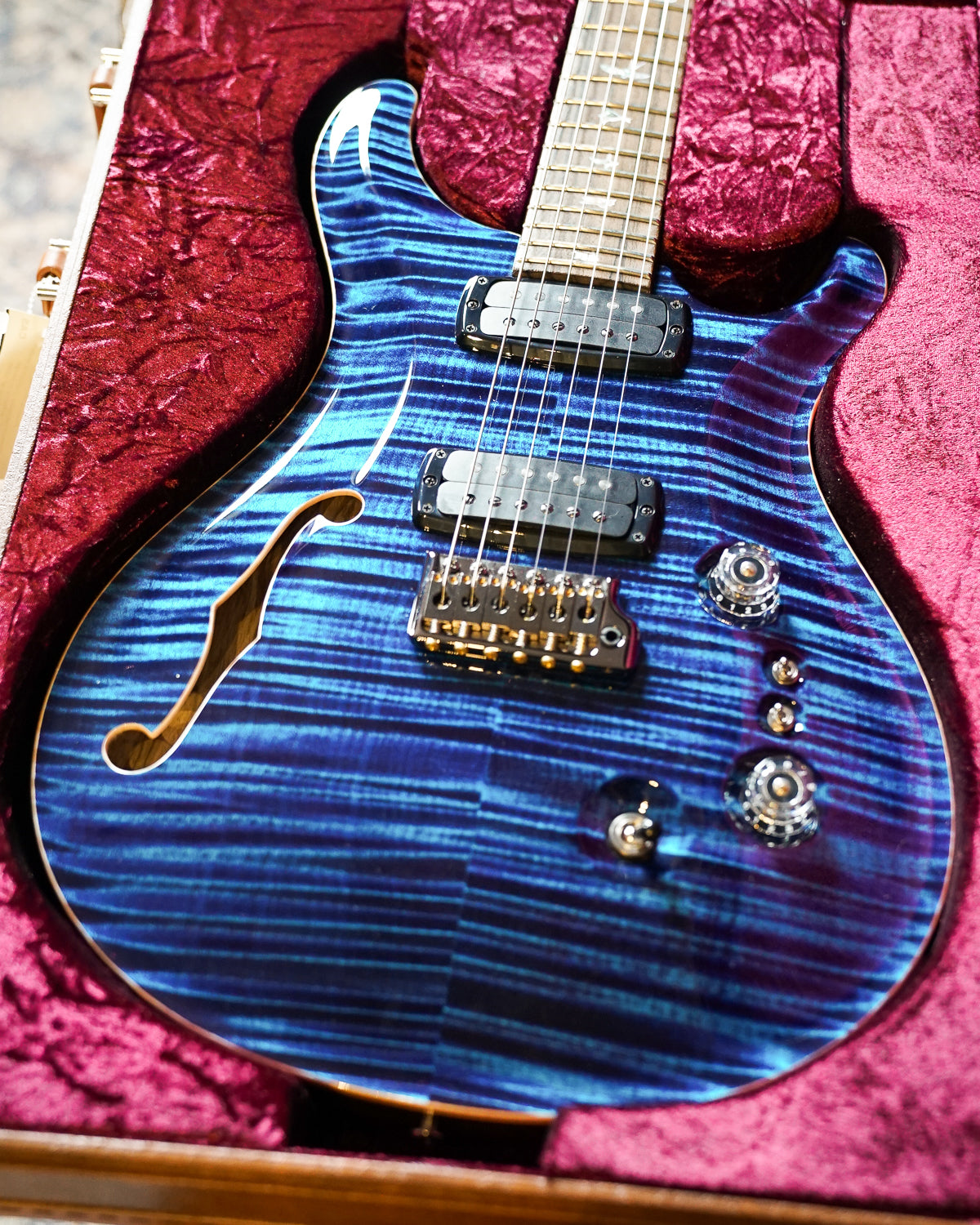 PRS Private Stock Custom 24-08 Semi-Hollow, Aqua Violet