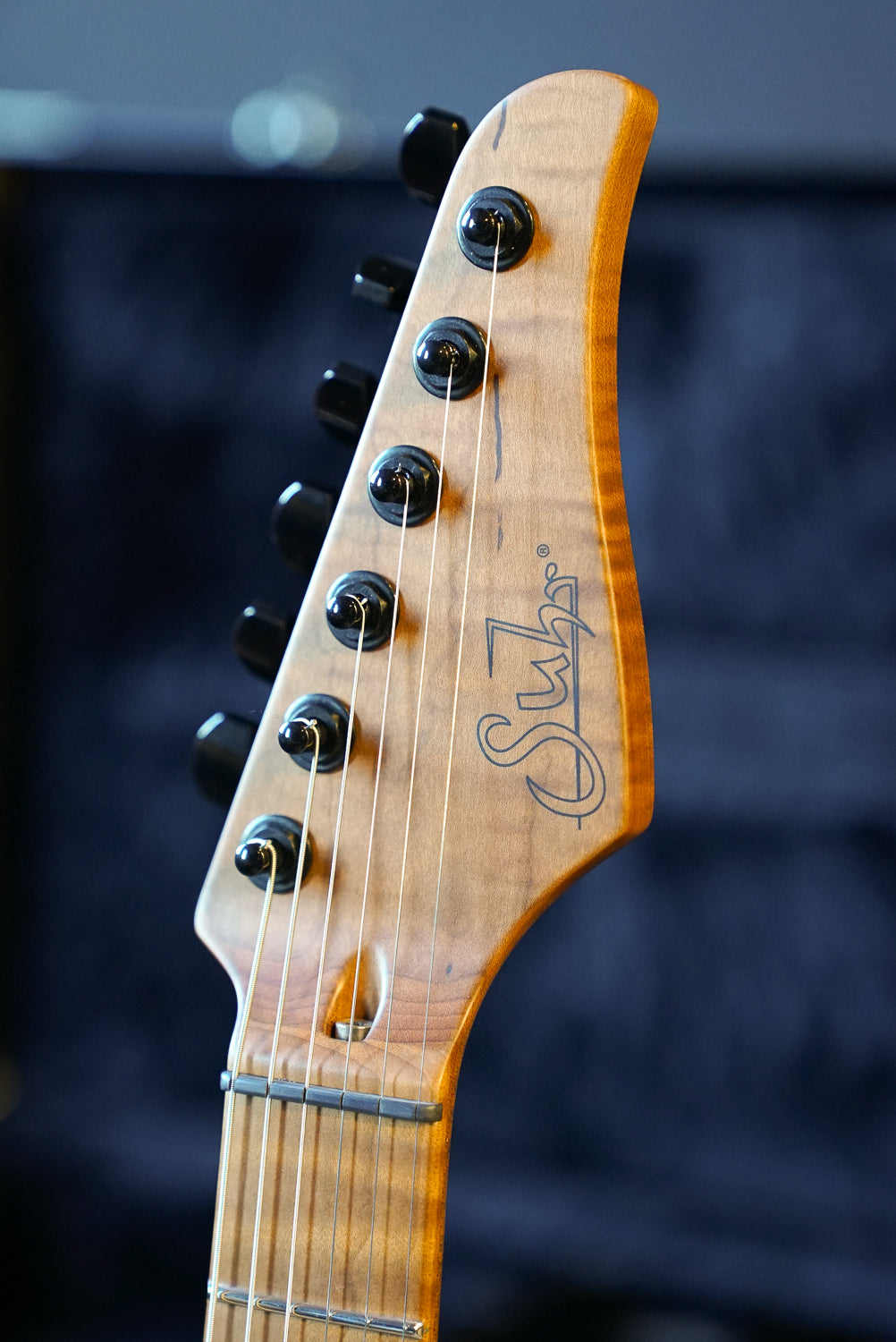 Suhr Custom Roasted Modern, Magenta Pink Stain, Quilt Maple Top