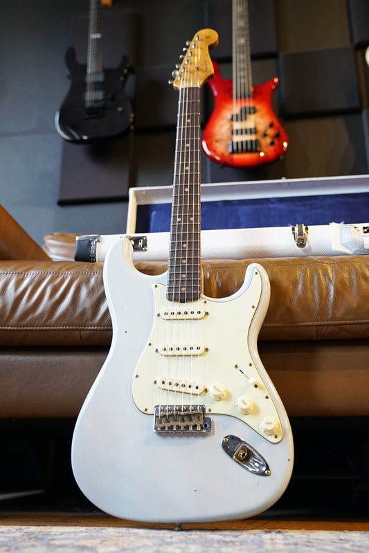 Fender Custom Shop '63 Stratocaster Roasted Paulownia, Trans Sonic Blue Journeyman Relic