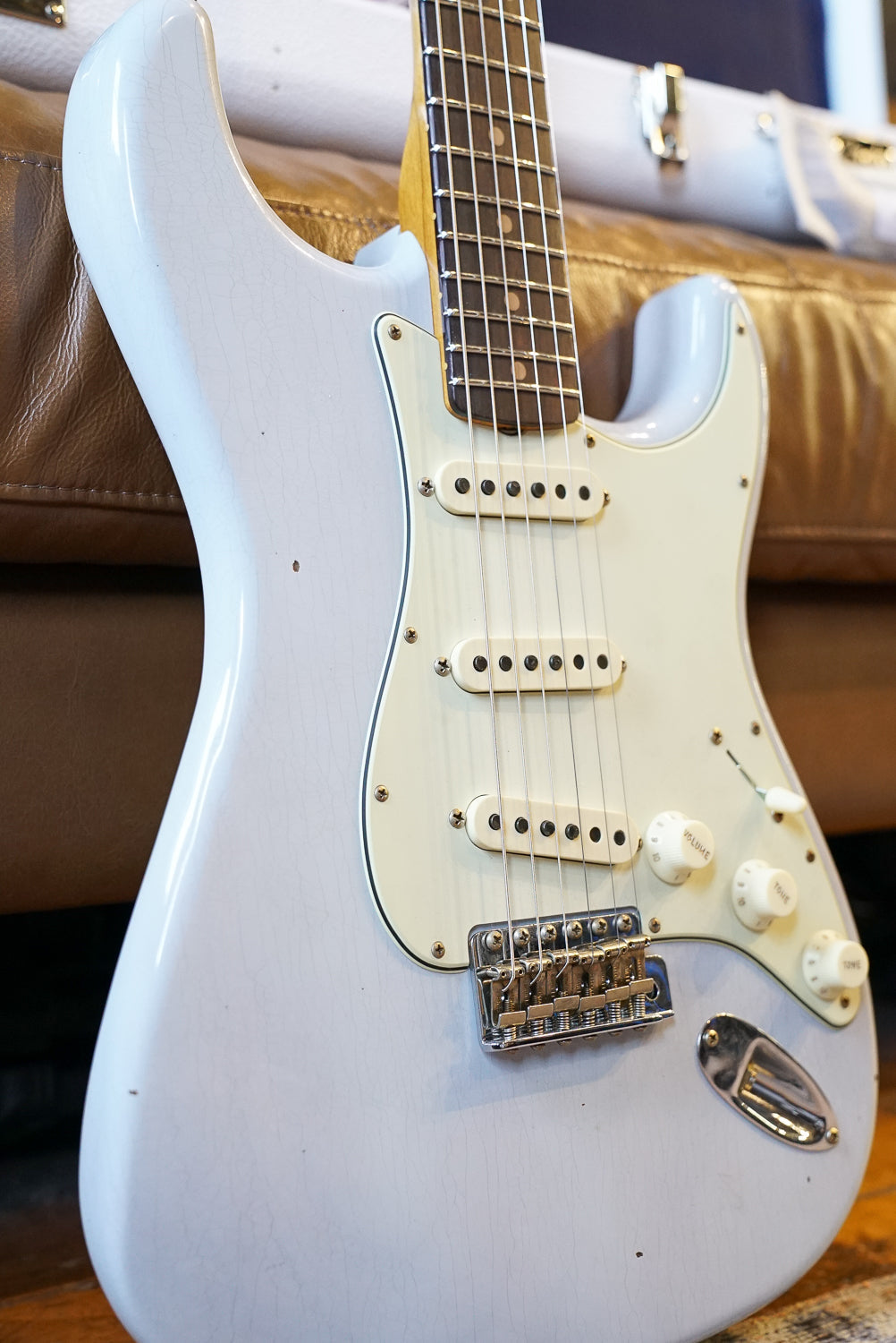 Fender Custom Shop '63 Stratocaster Roasted Paulownia, Trans Sonic Blue Journeyman Relic