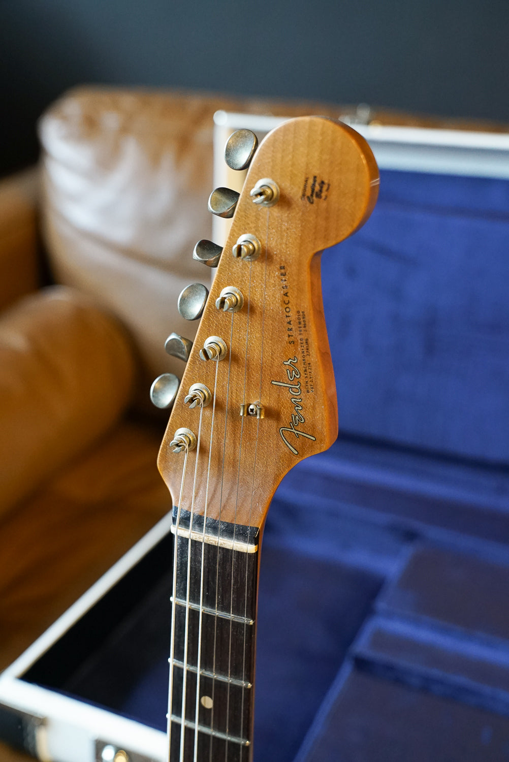Fender Custom Shop '63 Stratocaster Roasted Paulownia, Trans Sonic Blue Journeyman Relic