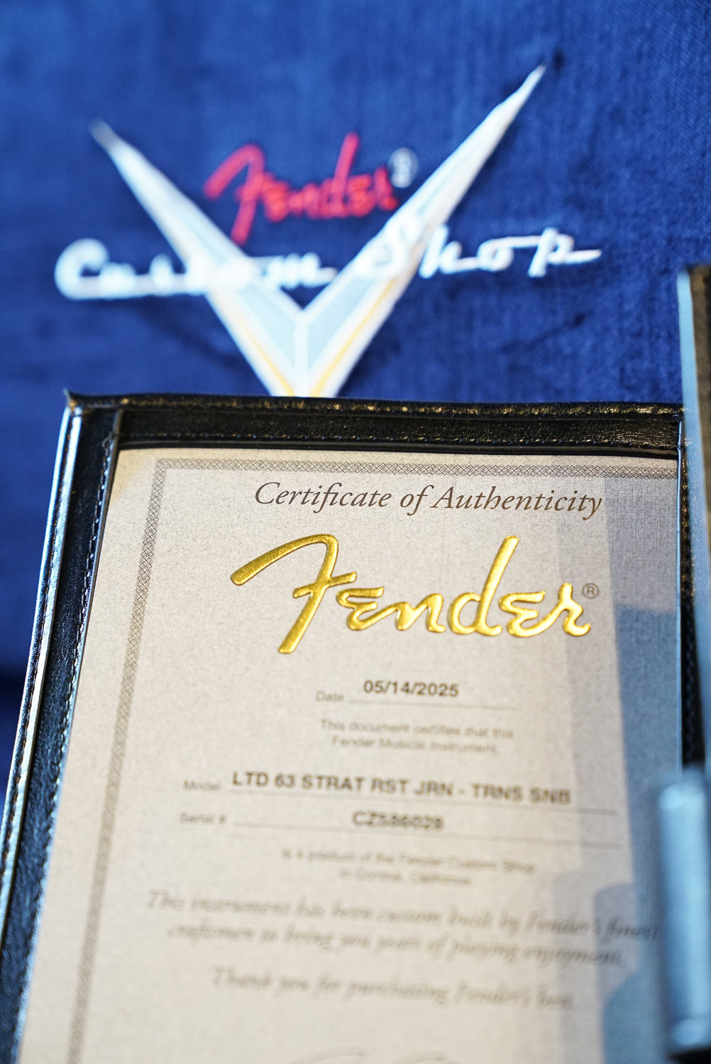 Fender Custom Shop '63 Stratocaster Roasted Paulownia, Trans Sonic Blue Journeyman Relic
